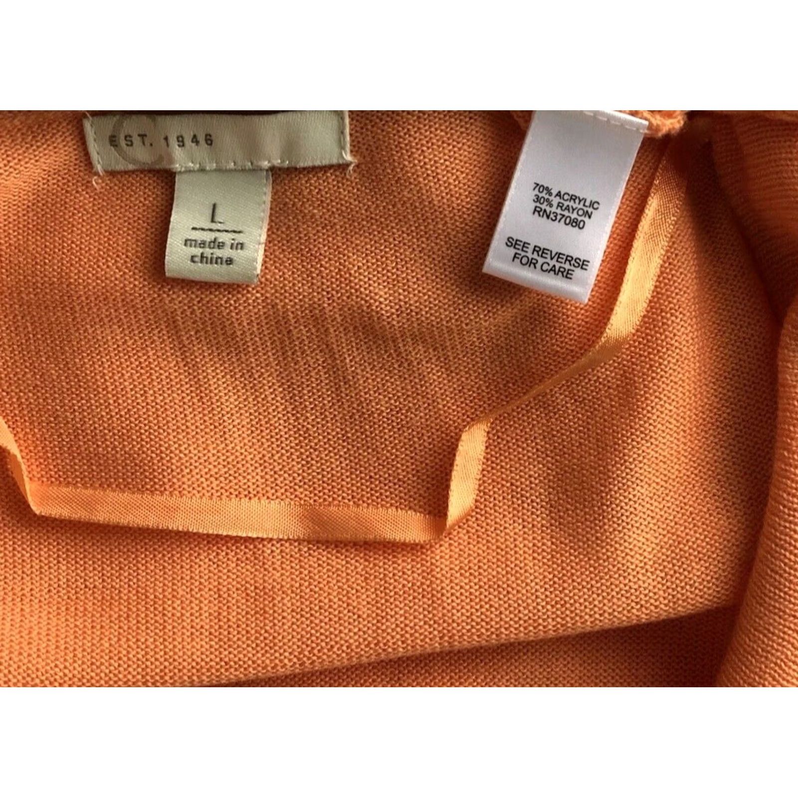 Vintage VINTAGE Cato Cardigan Sweater Shirt Women L orange V-Neck 1/2 Sleeve Knit Top Size L / US 10 / IT 46 - 5 Thumbnail