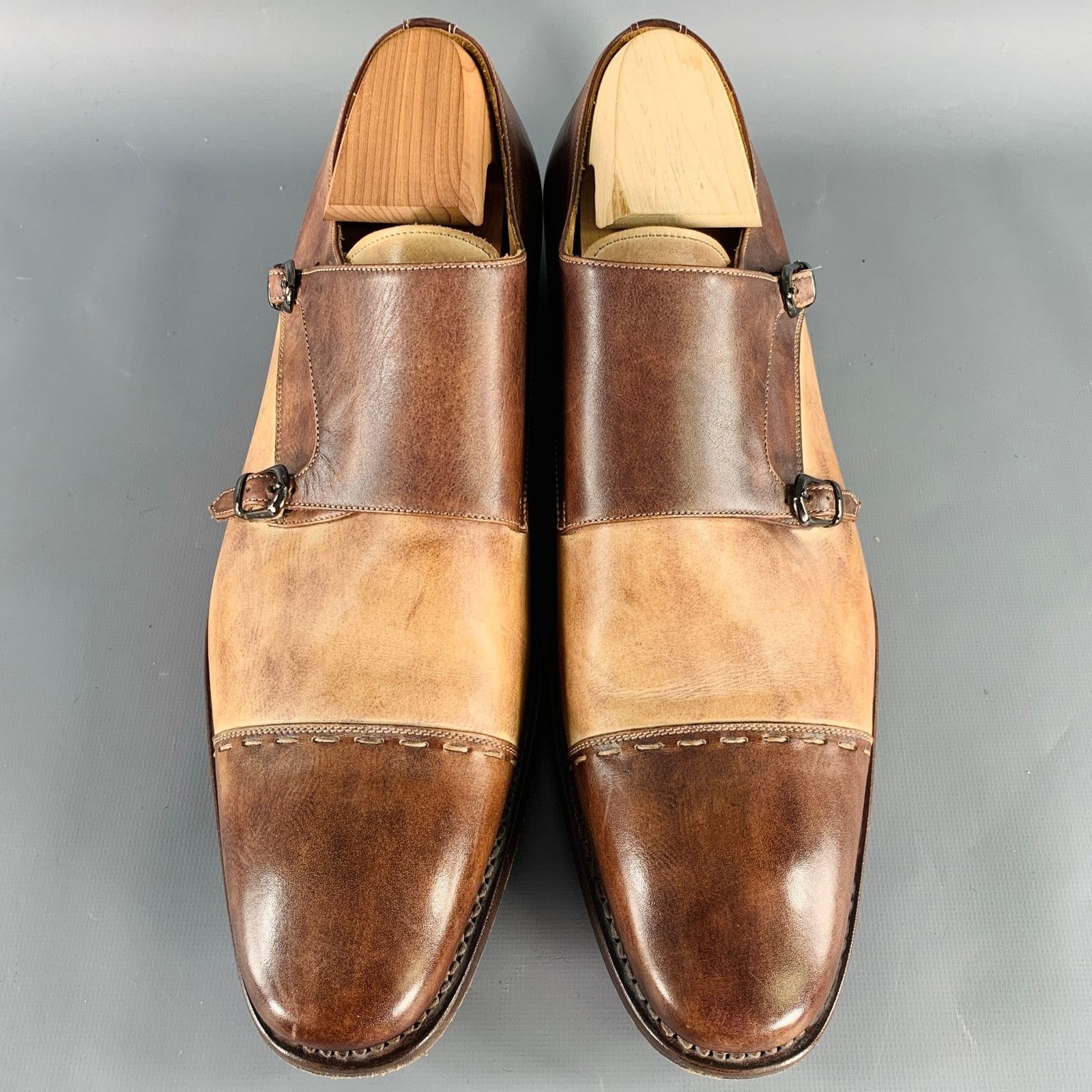 Other CALZOLERIA HARRIS Brown Monk Strap Loafers Size US 10.5 / EU 43-44 - 4 Thumbnail