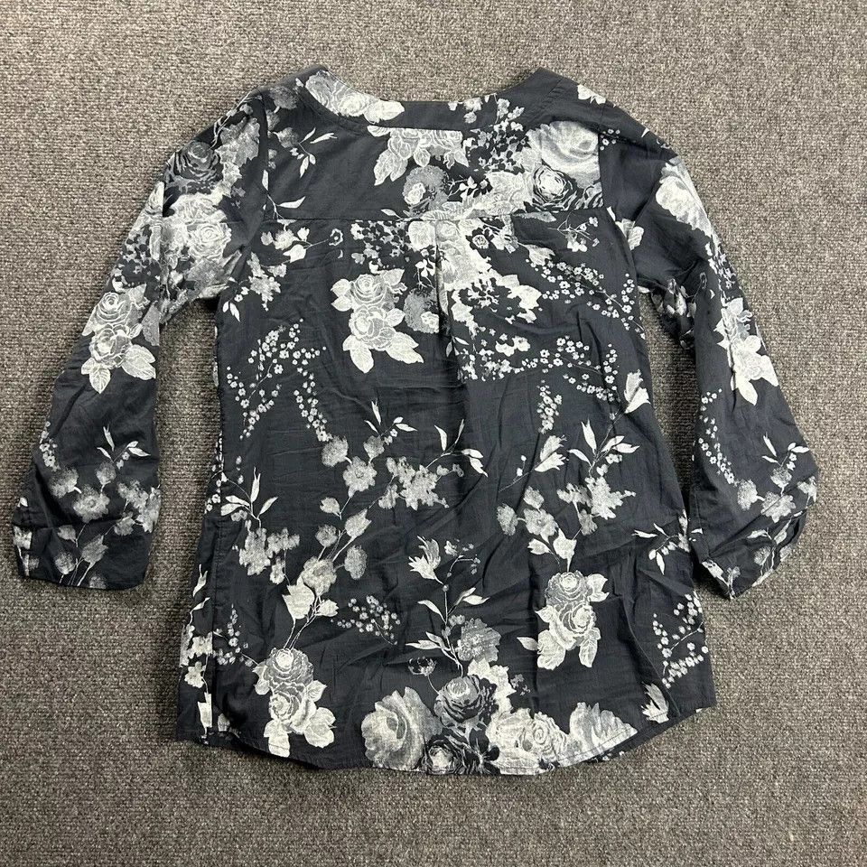 Other Soft Surroundings Blouse Womens Small Floral Henley Cotton Size S / US 4 / IT 40 - 6 Thumbnail