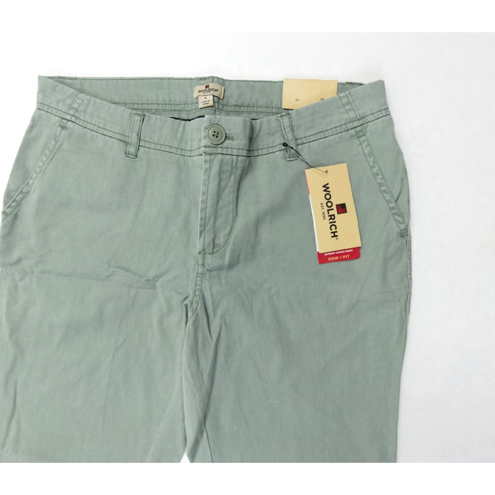Vintage Woolrich Womens Chino Pants Size 6 Green Tapered Casual 27" Inseam Outdoor Size 28" / US 6 / IT 42 - 2 Thumbnail