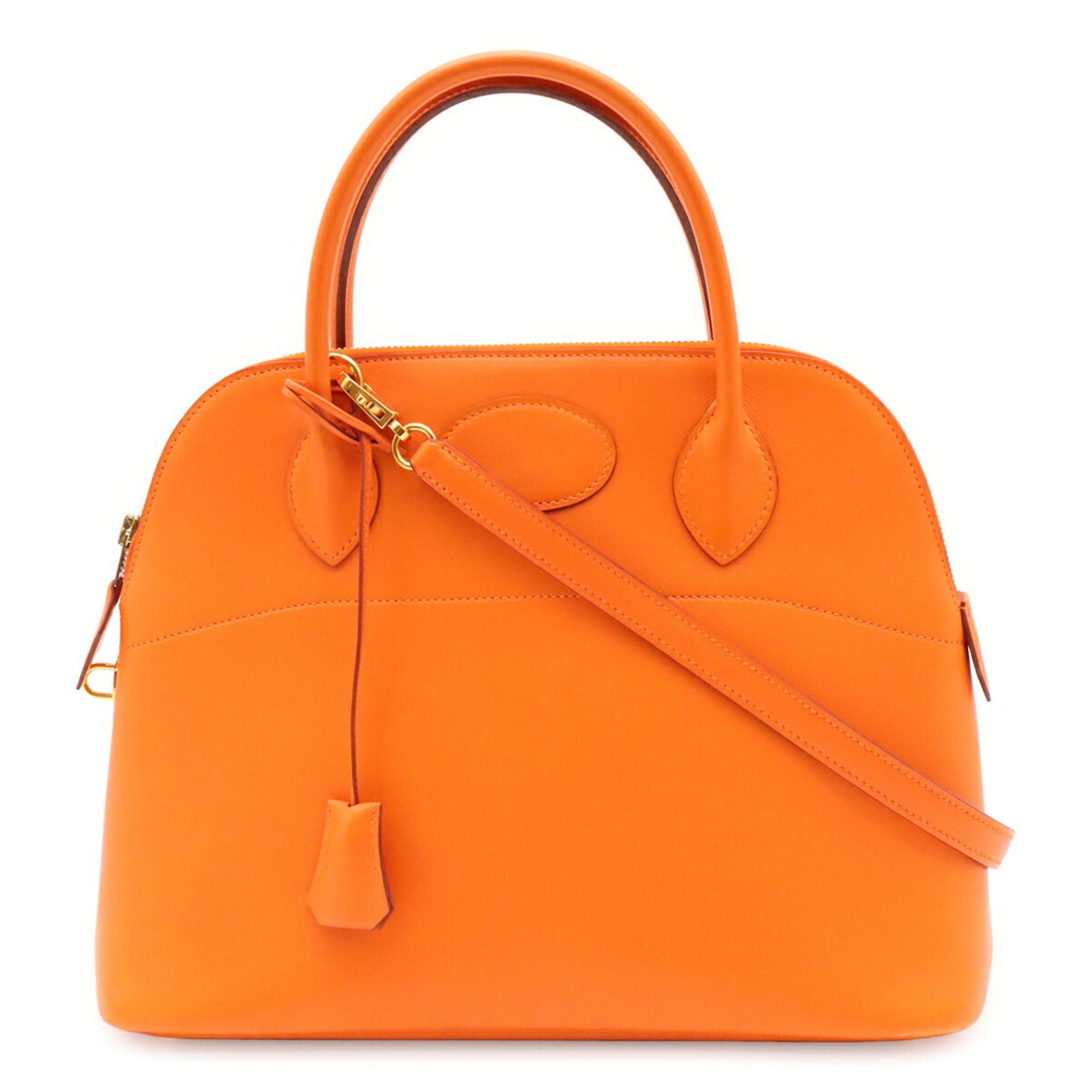 Hermes HERMES Bolide 31 Handbag Shoulder Bag Veau Gulliver Leather Orange □B Stamp Size ONE SIZE - 1 Thumbnail