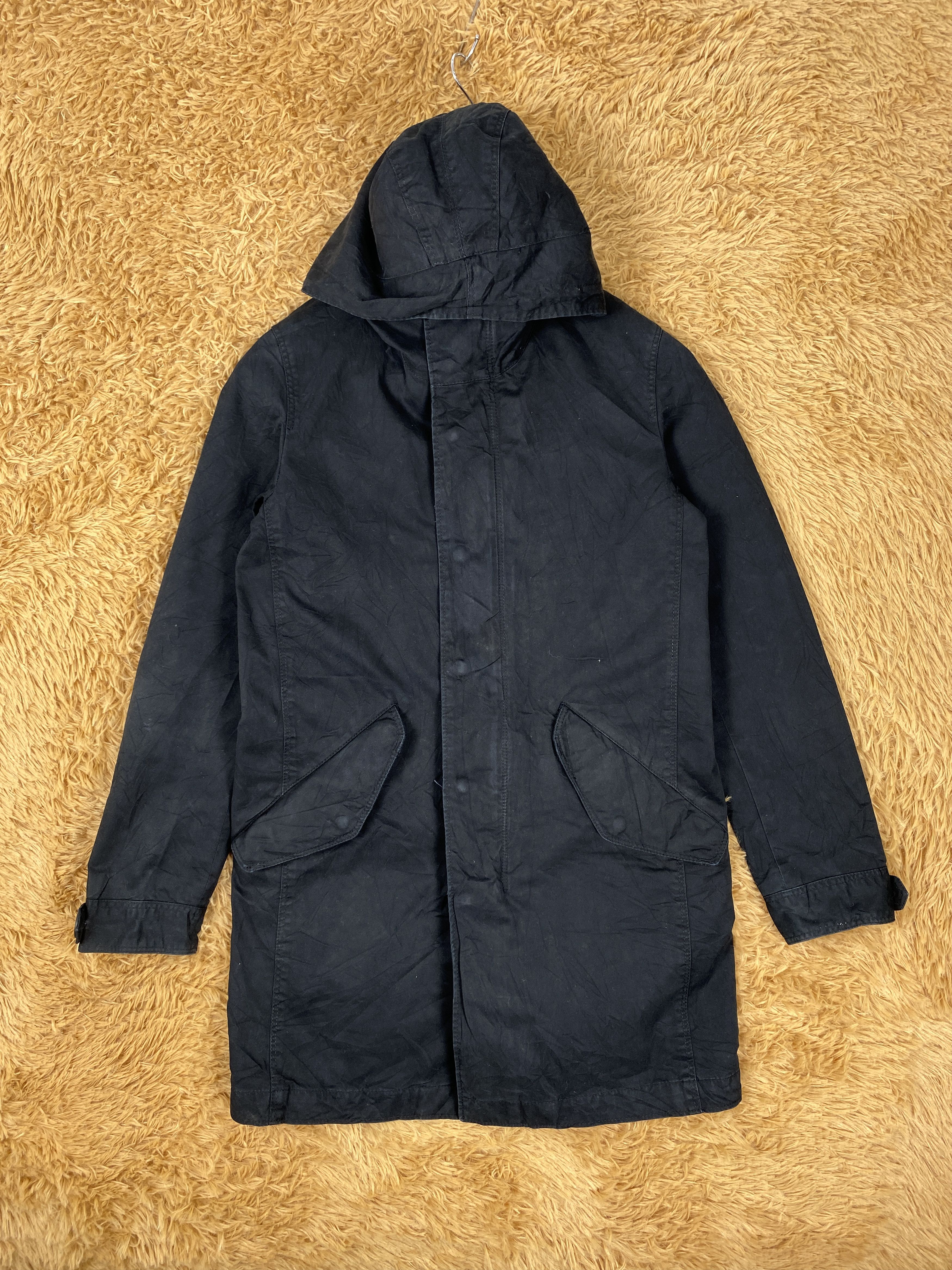 image of Rhythm Of Life Hoodie Long Parkas in Black, Men's (Size Small)