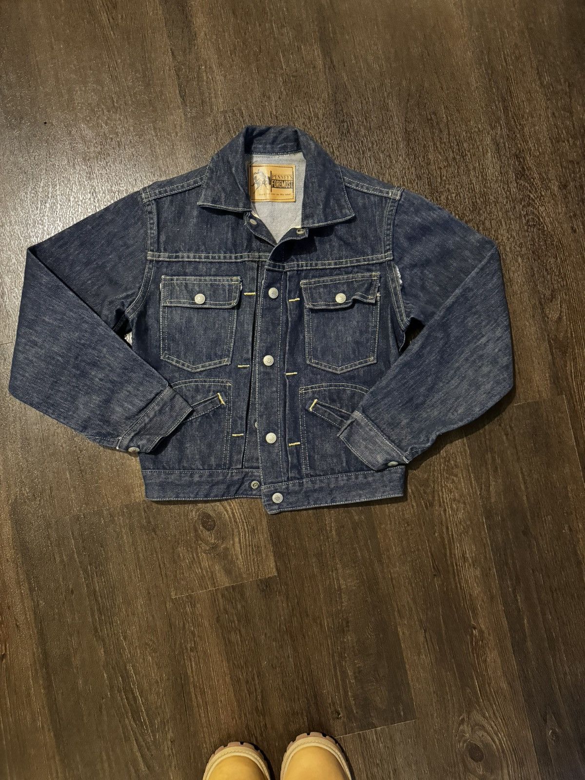 image of Distressed Denim x J C Penney 1950’S J.c.p Foremost Denim Selvedge Jacket 1950’S in Blue (Size XS)