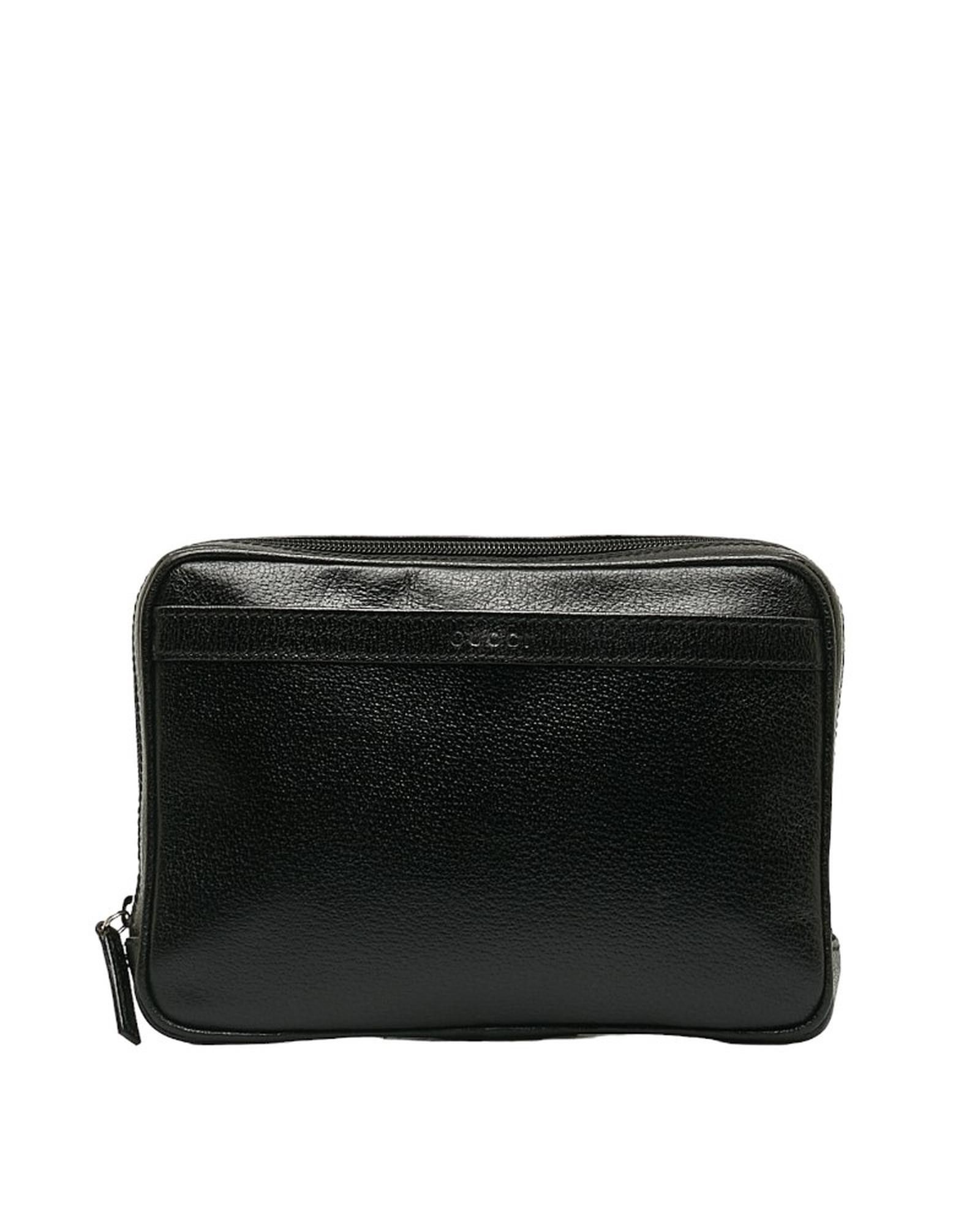 image of Gucci Black Leather Clutch Bag In Good Condition, Women's