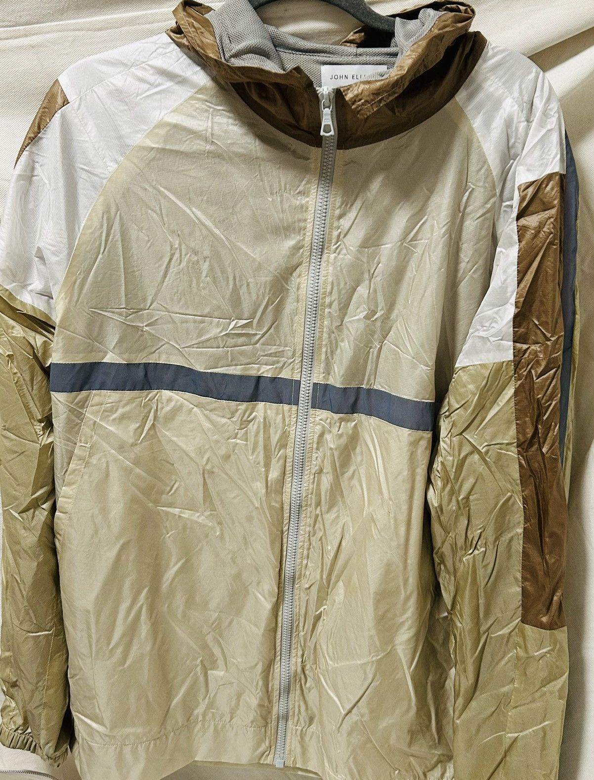 image of John Elliott Reflective Windbreaker in Tan Mix, Men's (Size Medium)