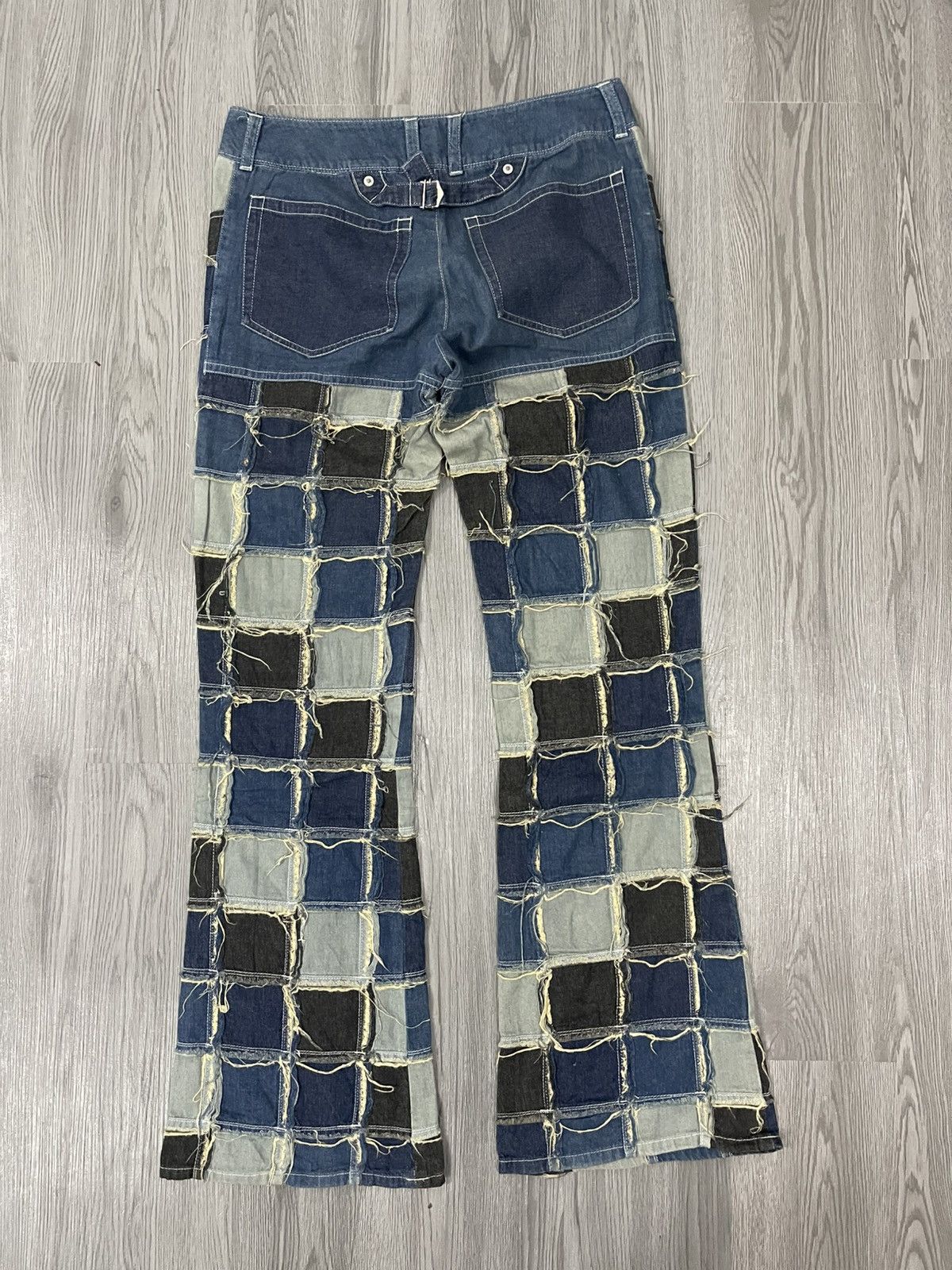 Japanese Brand Exclusive Clutch Japan Puzzle Patchwork Flare Jeans Size 30" / US 8 / IT 44 - 3 Thumbnail