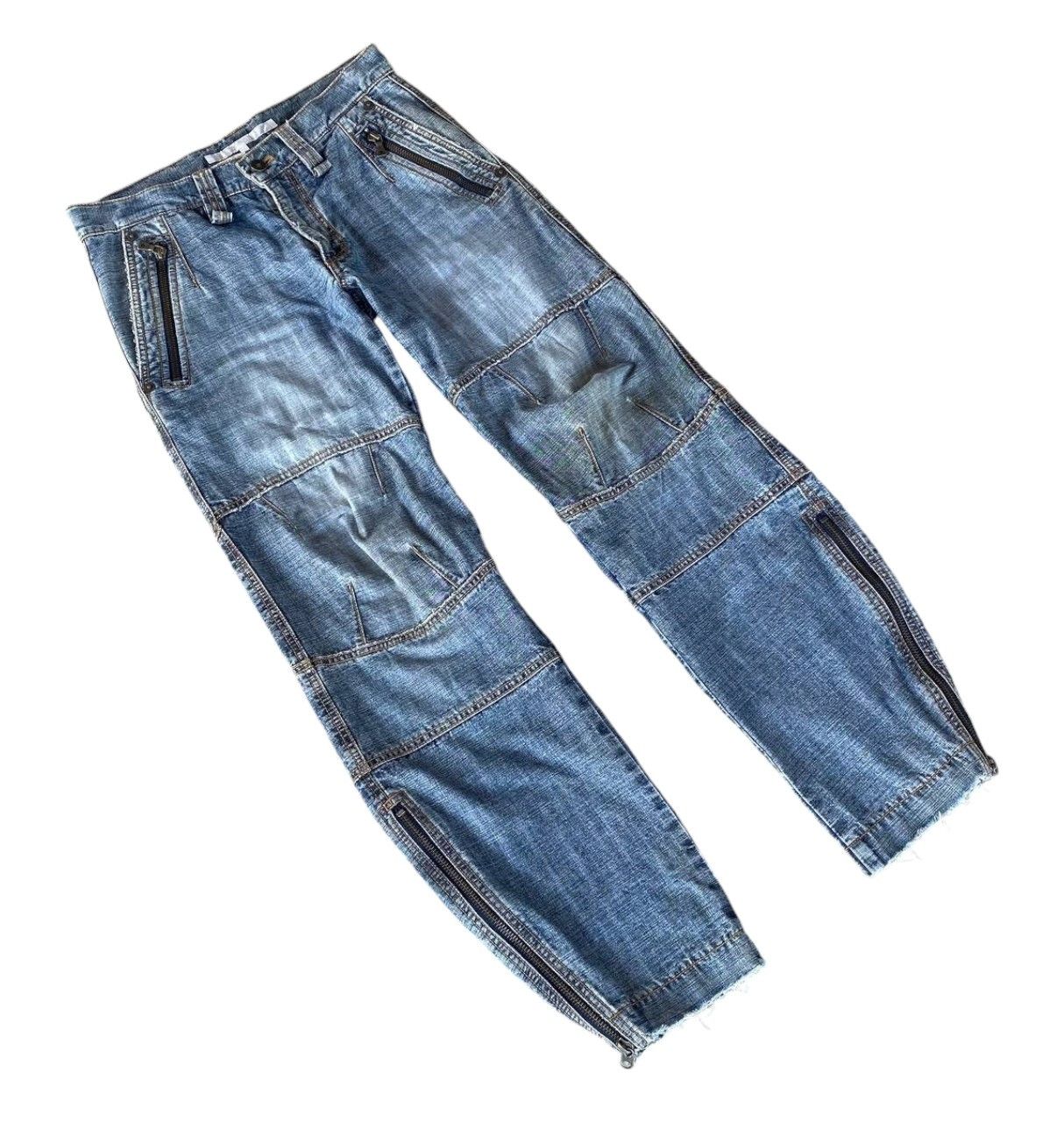 Japanese Brand JAPANESE BUONA GIORNATA DISTRESSED BIKER JEAN ZIPPER ANKLE Size US 30 / EU 46 - 6 Thumbnail