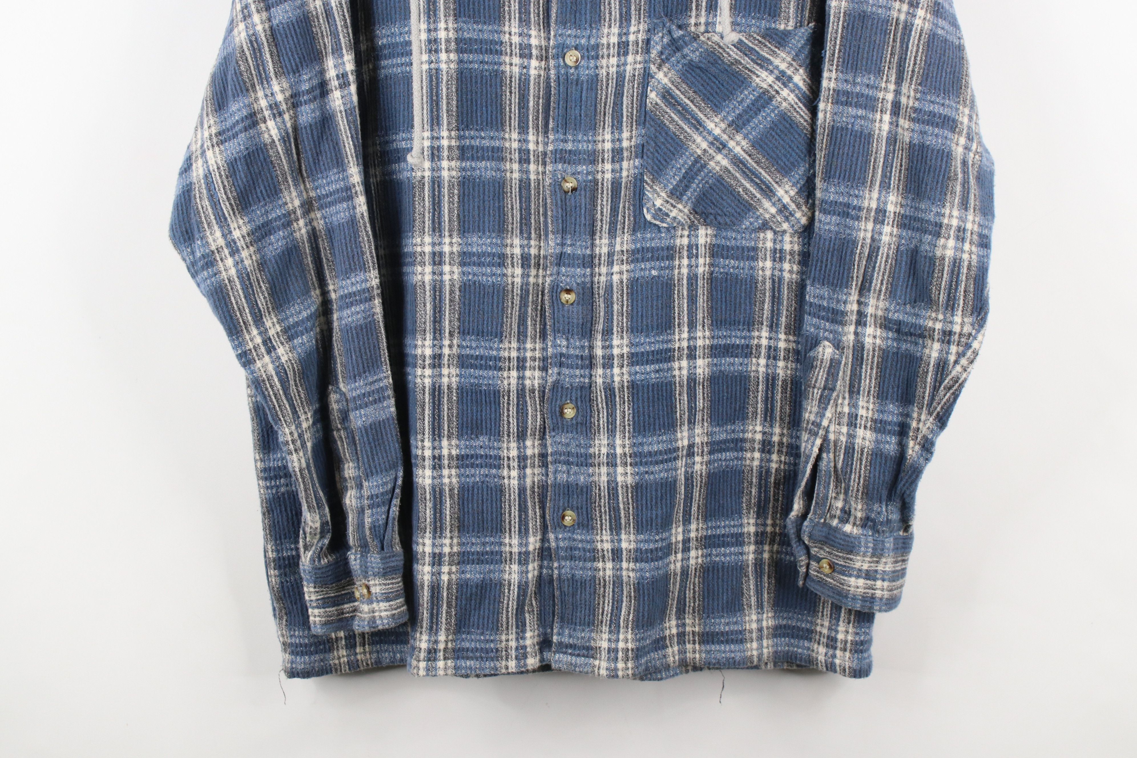 Vintage Vintage 90s Streetwear Hooded Button Shirt Jacket Jac Shirt Size US XL / EU 56 / 4 - 3 Thumbnail