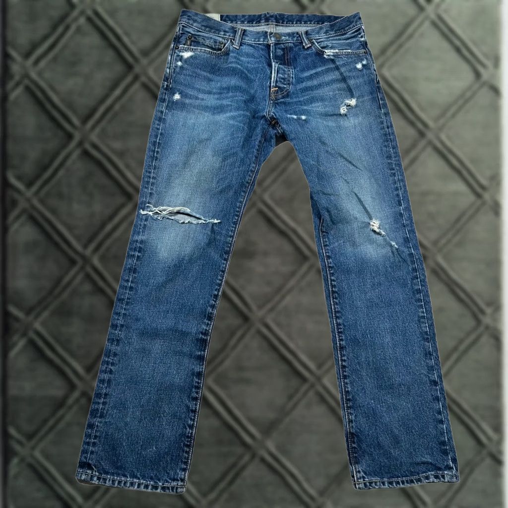 Abercrombie & Fitch VINTAGE Abercrombie & Fitch Jeans Mens 32x30 Slim Straight Button Fly Distressed Denim 5-Pocket Blue Cotton 100% Regular Mens Size US 32 / EU 48 - 1 Thumbnail