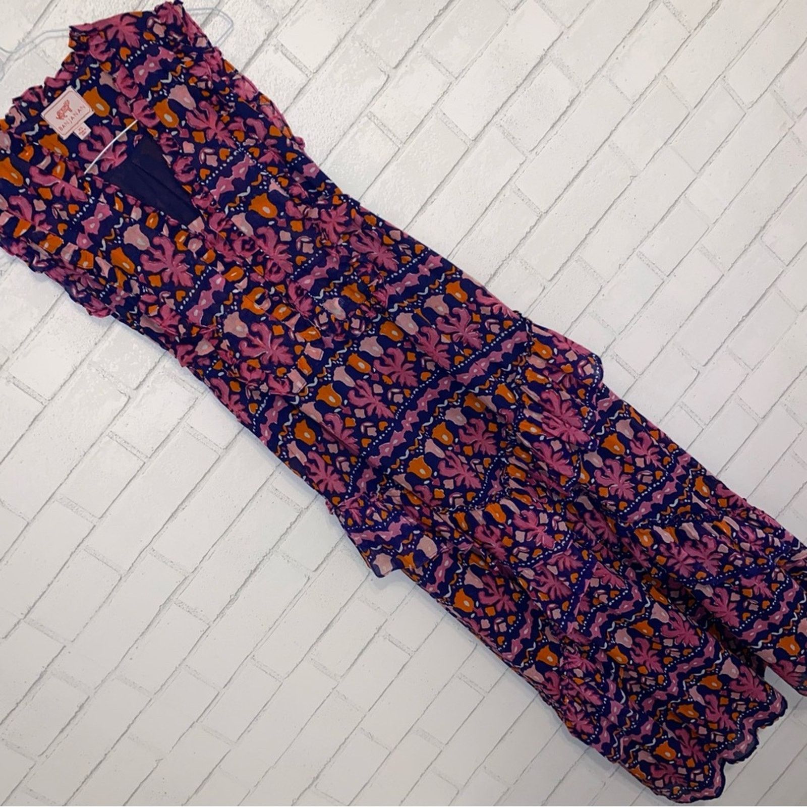 Banjanan Banjanan $350 Donna Midi Dress In Edwardian Tile XS EUC Size XS / US 0-2 / IT 36-38 - 5 Thumbnail