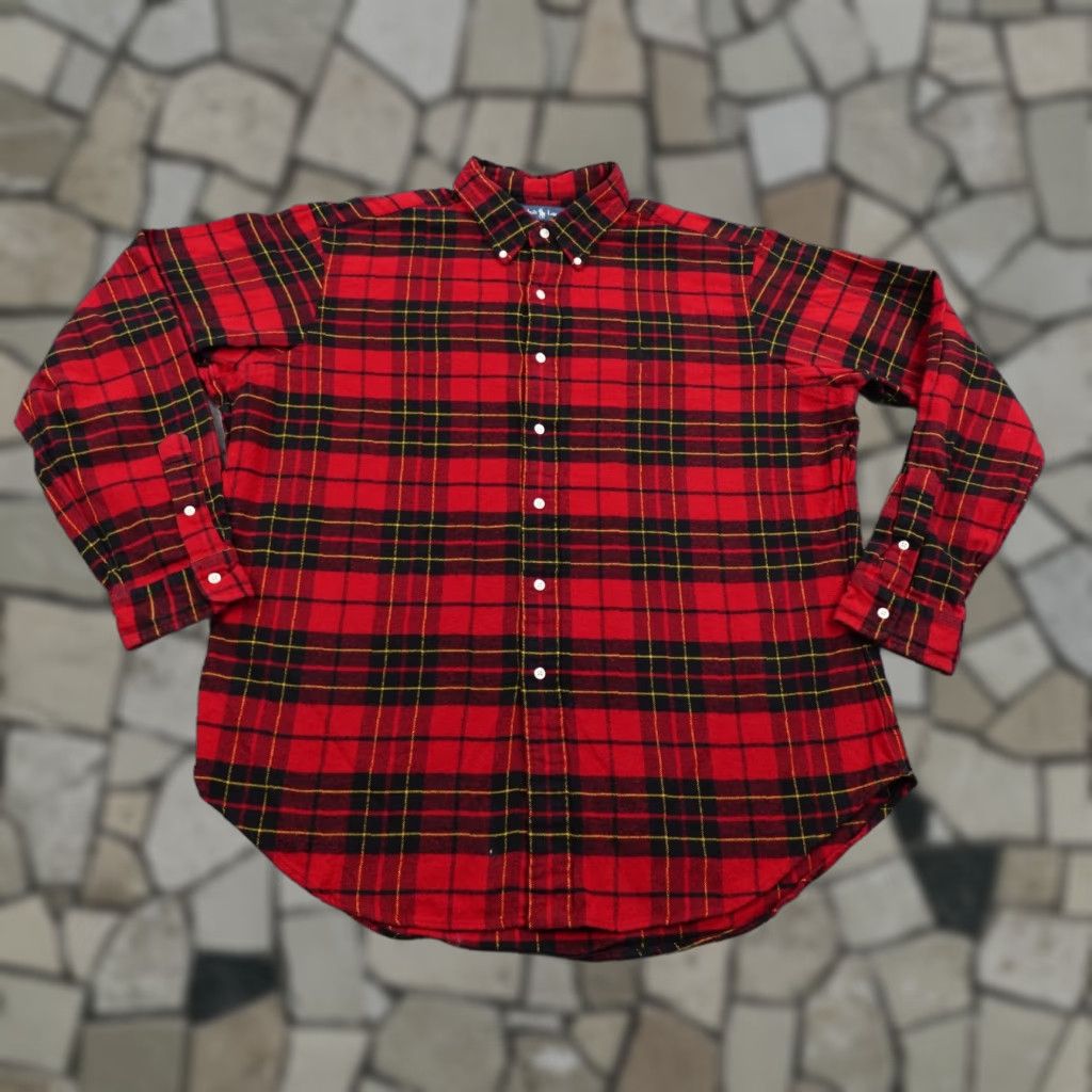 Ralph Lauren VINTAGE Ralph Lauren Shirt Men XL Red Tartan Plaid Flannel Button-Up Classic Fit Size US XL / EU 56 / 4 - 1 Thumbnail