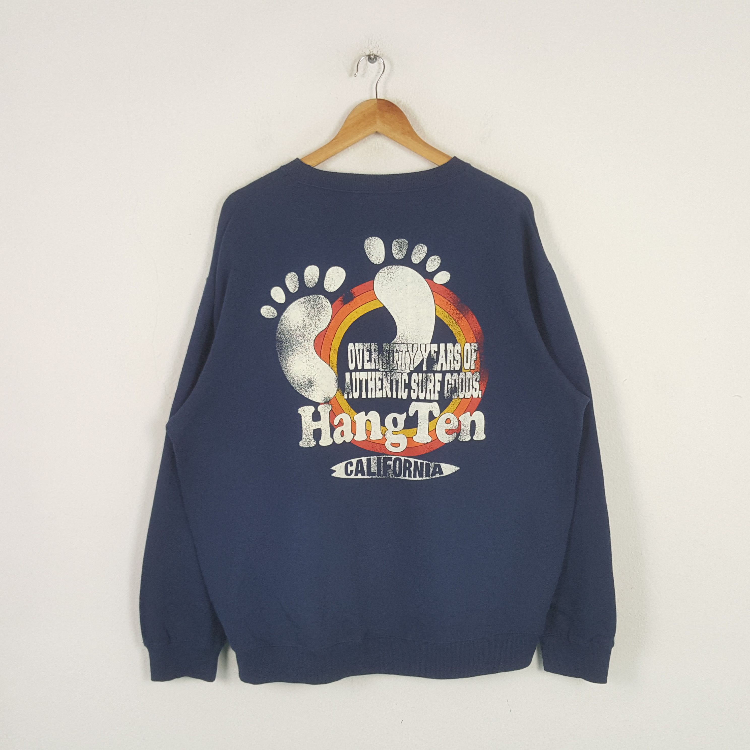 Hang Ten Vintage Hang Ten California Surf Style Sweatshirt C296N6 Size US XL / EU 56 / 4 - 1 Thumbnail