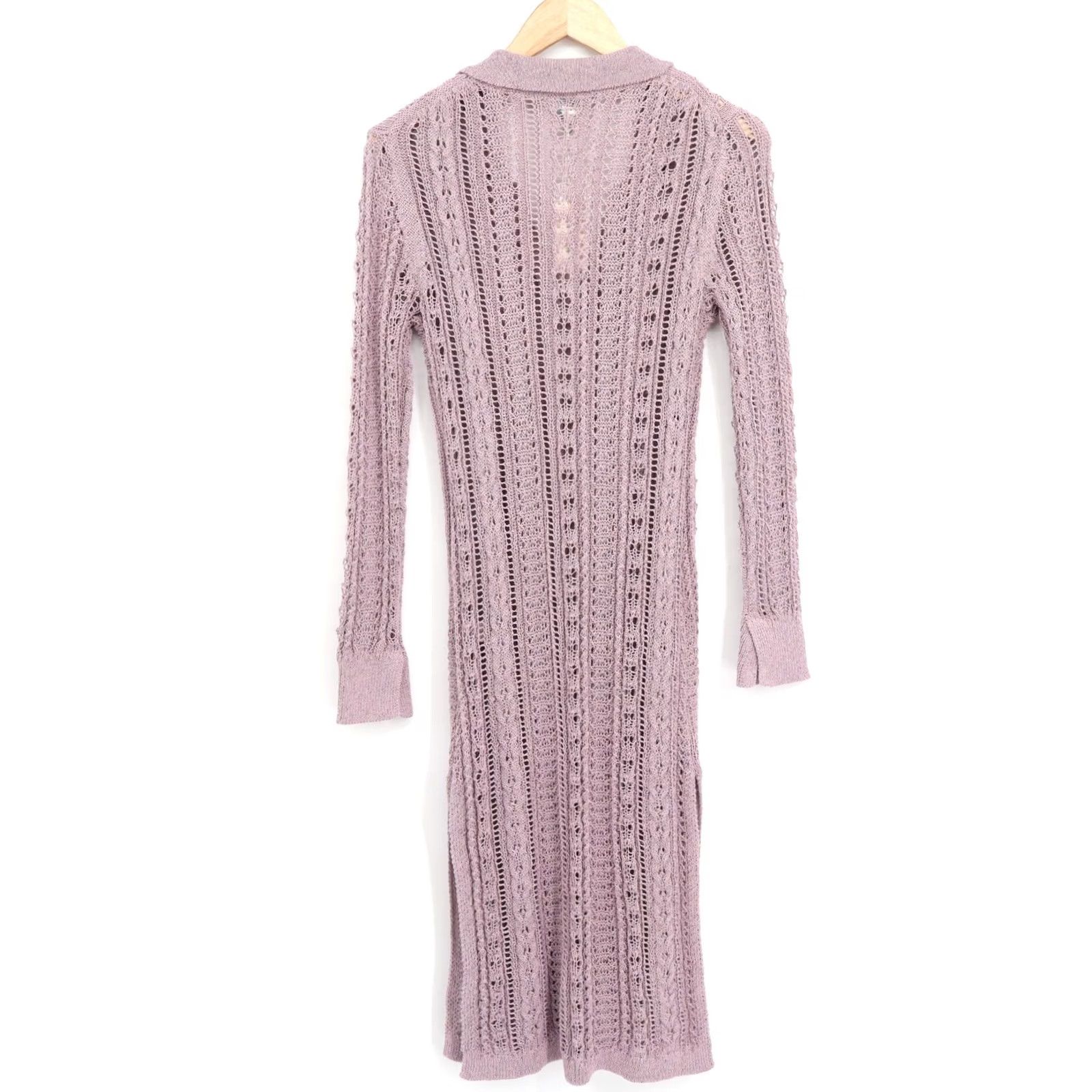 Vintage Sundance Cardigan Women's Duster Open-Knit Lavender Purple Cotton Linen Polyester Rayon V-Neck Button S Garden-Core, Vintage No Size S / US 4 / IT 40 - 3 Thumbnail