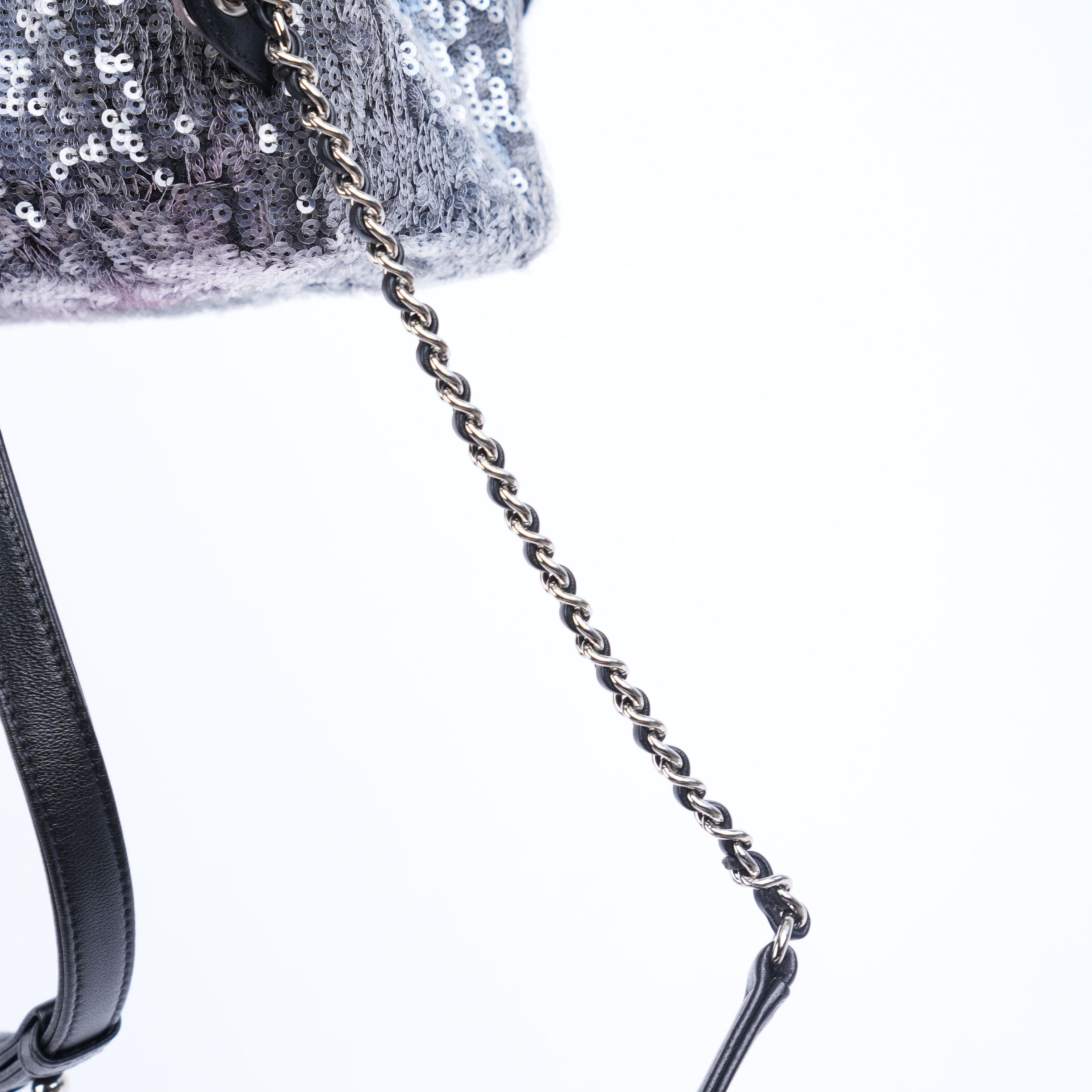 Chanel CHANEL BLACK 2018 SEQUIN WATERFALL TINY BACKPACK Size ONE SIZE - 10 Thumbnail