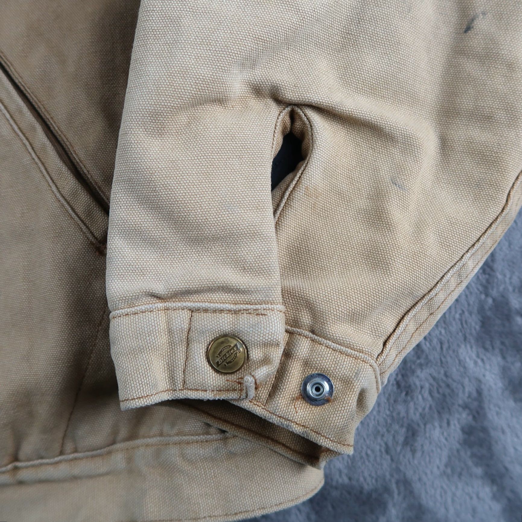 Dickies VINTAGE 90s Dickies Khaki Canvas Detroit Style Jacket Blanket Lined Mens XL Size US XL / EU 56 / 4 - 3 Thumbnail
