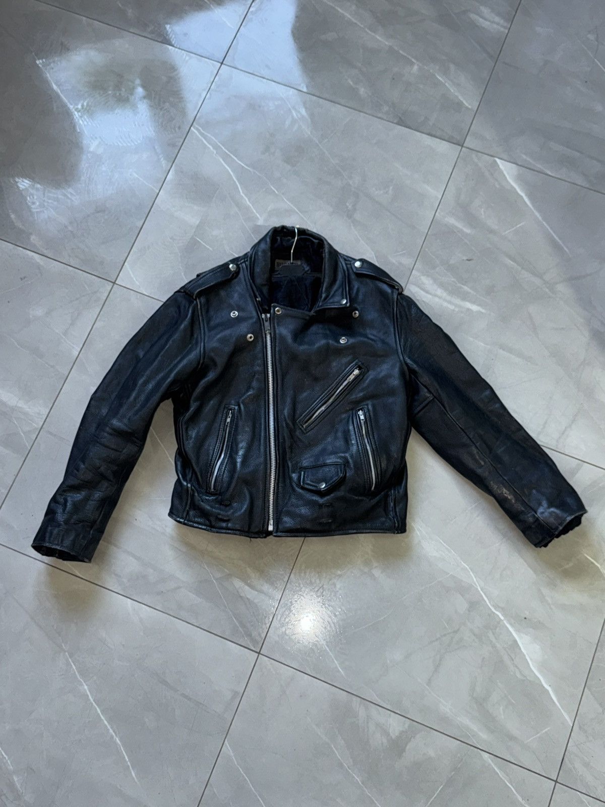 Vintage Vintage Leather Biker Jacket motorcycle club Size US L / EU 52-54 / 3 - 1 Thumbnail