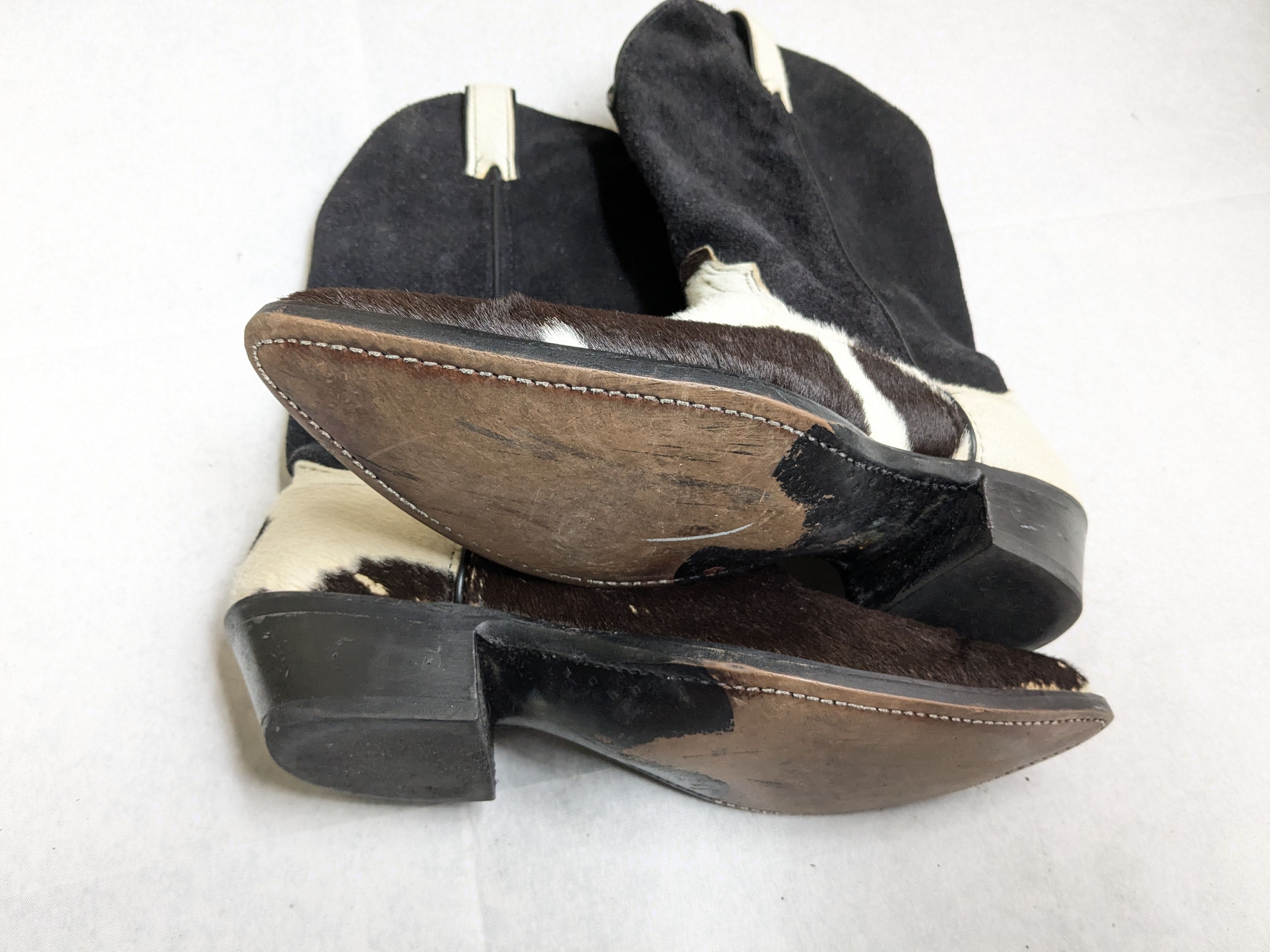 Vintage Vintage Cowboy Boots Calf Hair 9.5 D Black White Brown Size US 9.5 / EU 42-43 - 14 Thumbnail