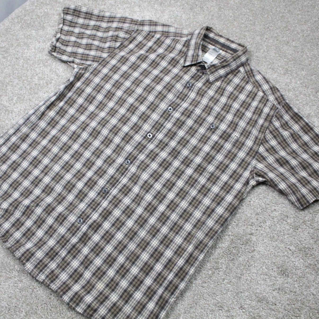 The North Face The North Face Shirt Men XL Brown/White Plaid 100% Cotton Short Sleeve Button Up Size US XL / EU 56 / 4 - 3 Thumbnail