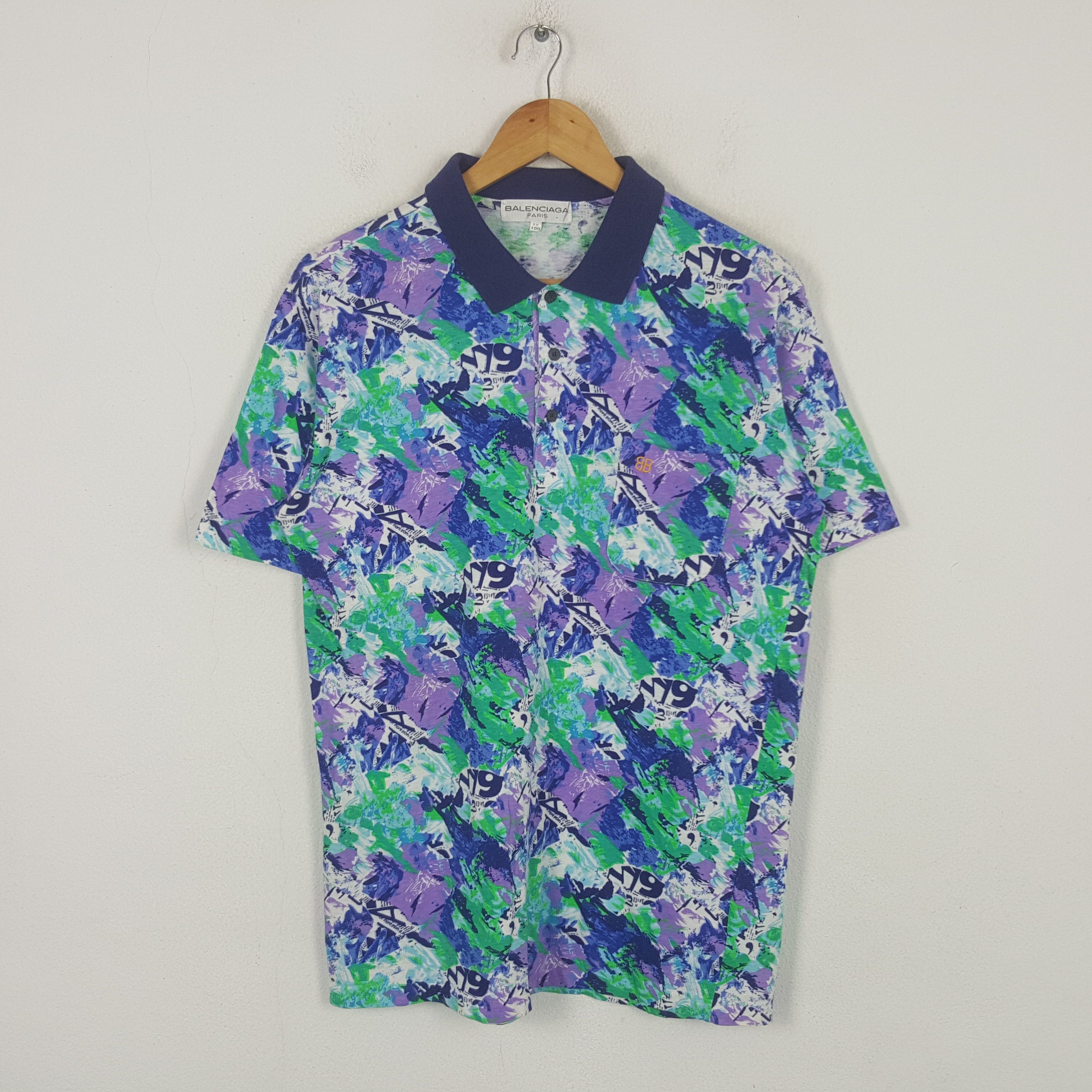 Other Vintage Balenciaga Fullprint Designer Polos RR22 Size US M / EU 48-50 / 2 - 1 Thumbnail