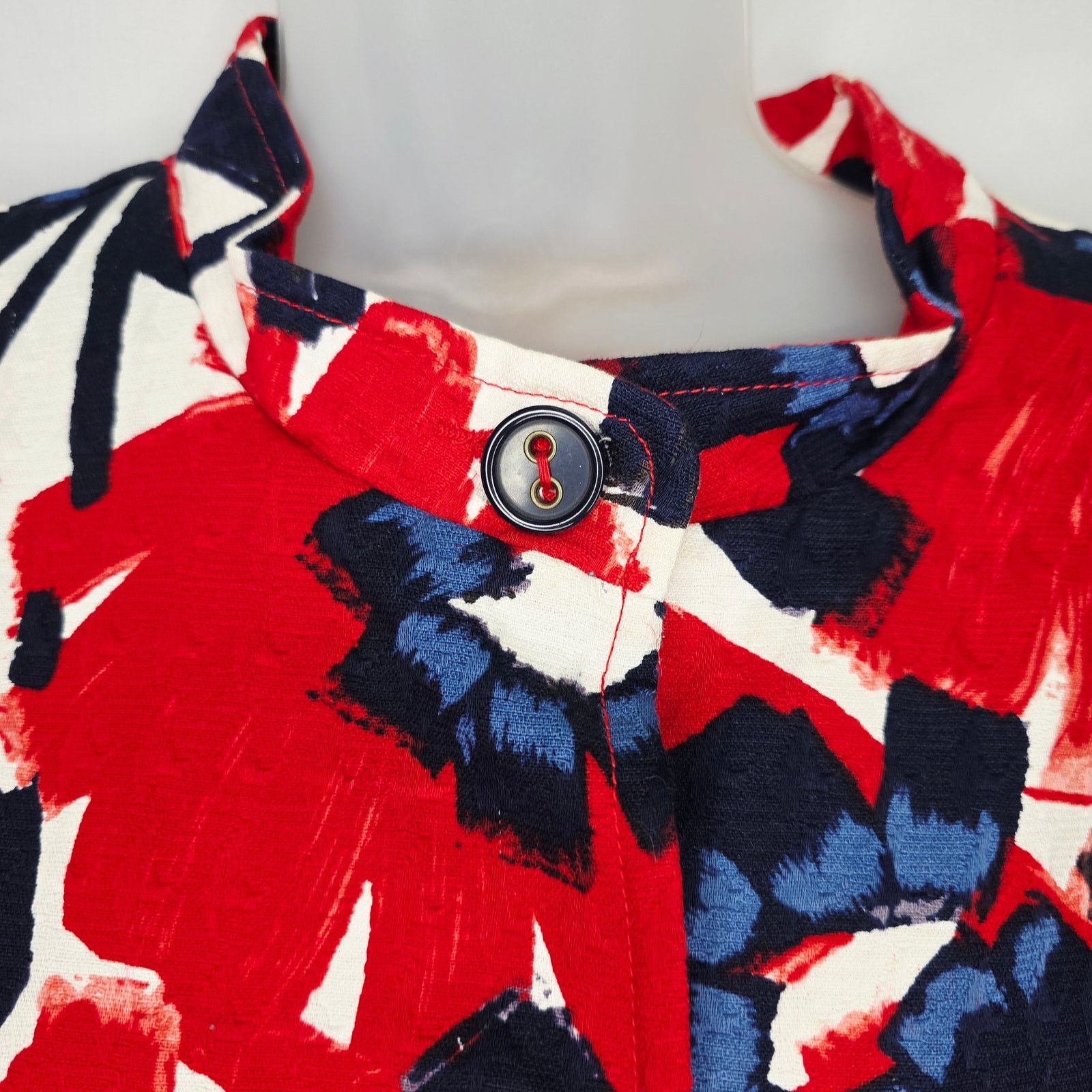 Other Ruby Rd. Blue & Red Floral Print 3/4 Sleeve Jacket Size 14 Size XL / US 12-14 / IT 48-50 - 7 Thumbnail