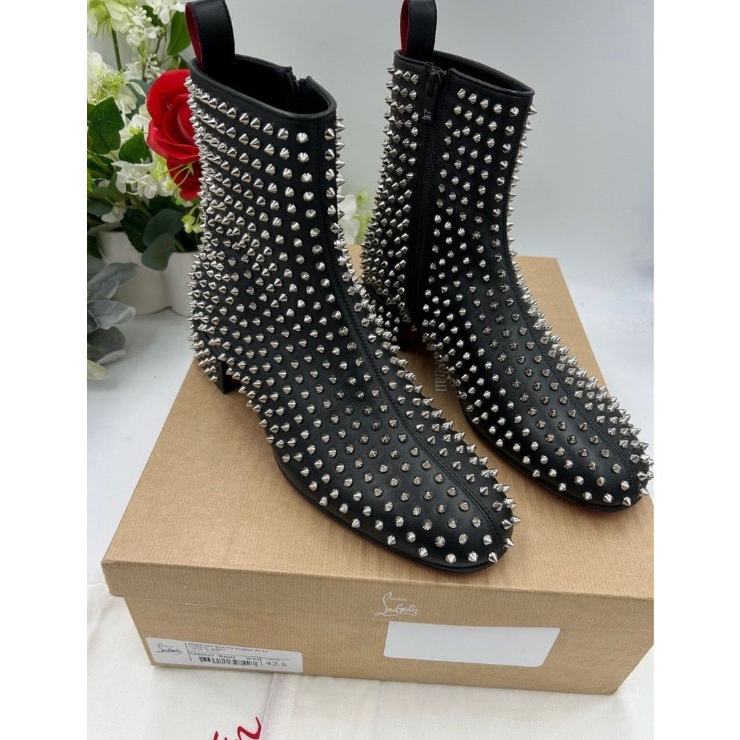 Christian Louboutin Christian Louboutin SPIKEASY leather ankle boots size 42.5 Size US 9.5 / EU 42-43 - 2 Thumbnail