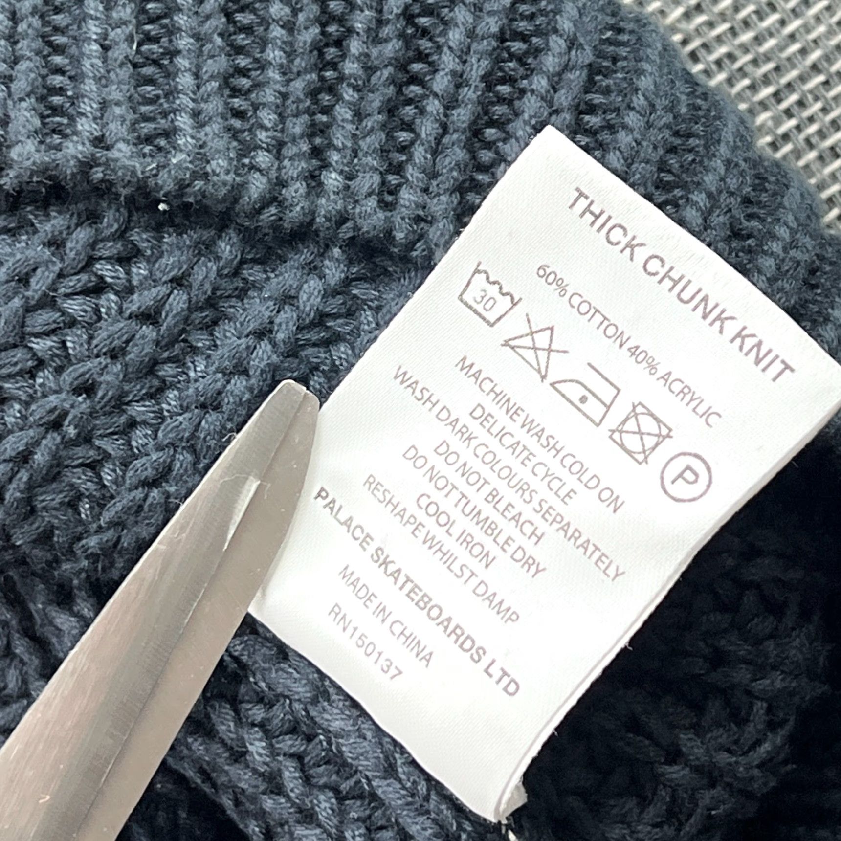 Palace Palace Thick Chunk Knit Sweater Mens Medium Navy Crewneck Knitted Heavy Size US M / EU 48-50 / 2 - 7 Thumbnail