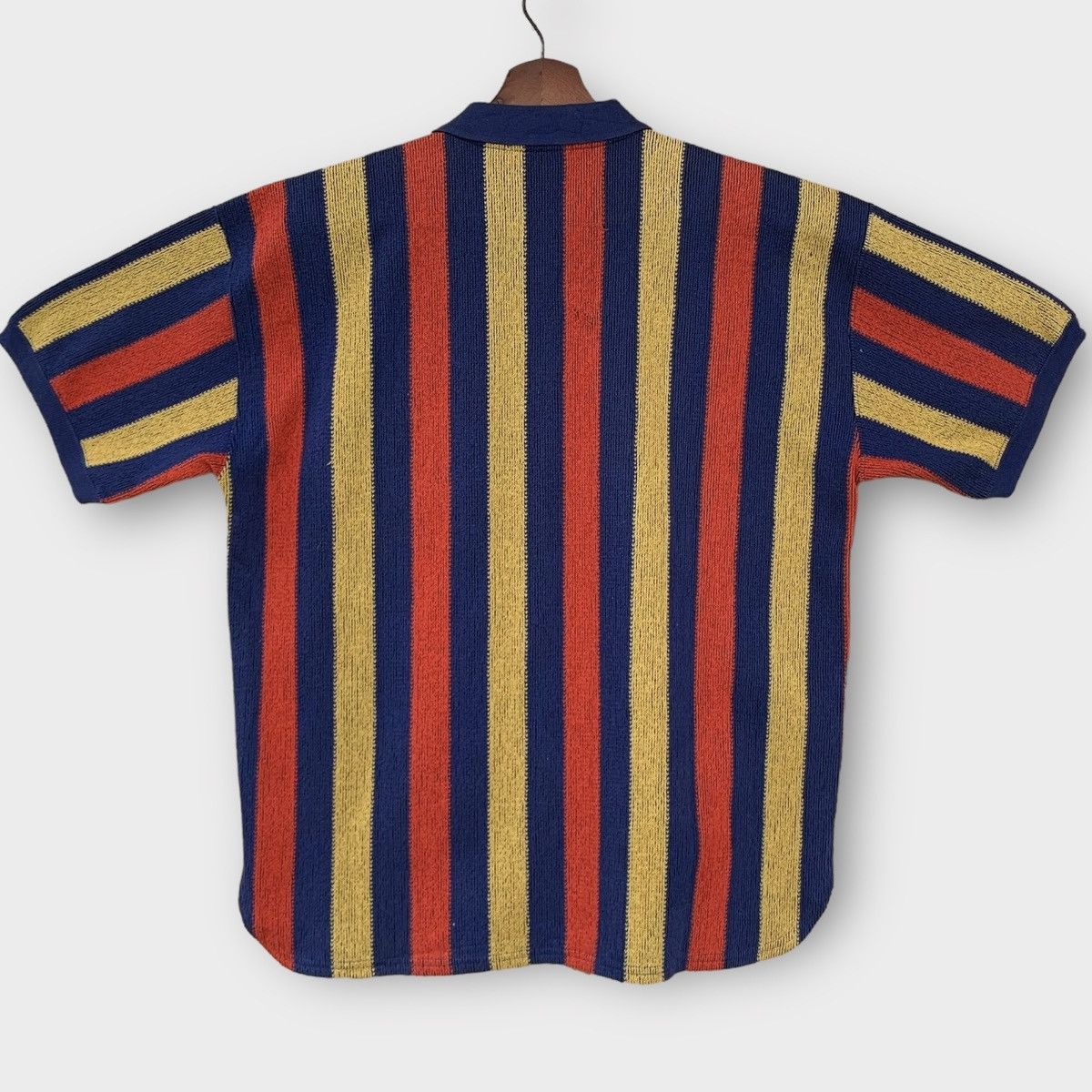 Issey Miyake Rare! Vintage 80s Stripe Issey Miyake Men Polos Knit Shirt Size US M / EU 48-50 / 2 - 3 Thumbnail