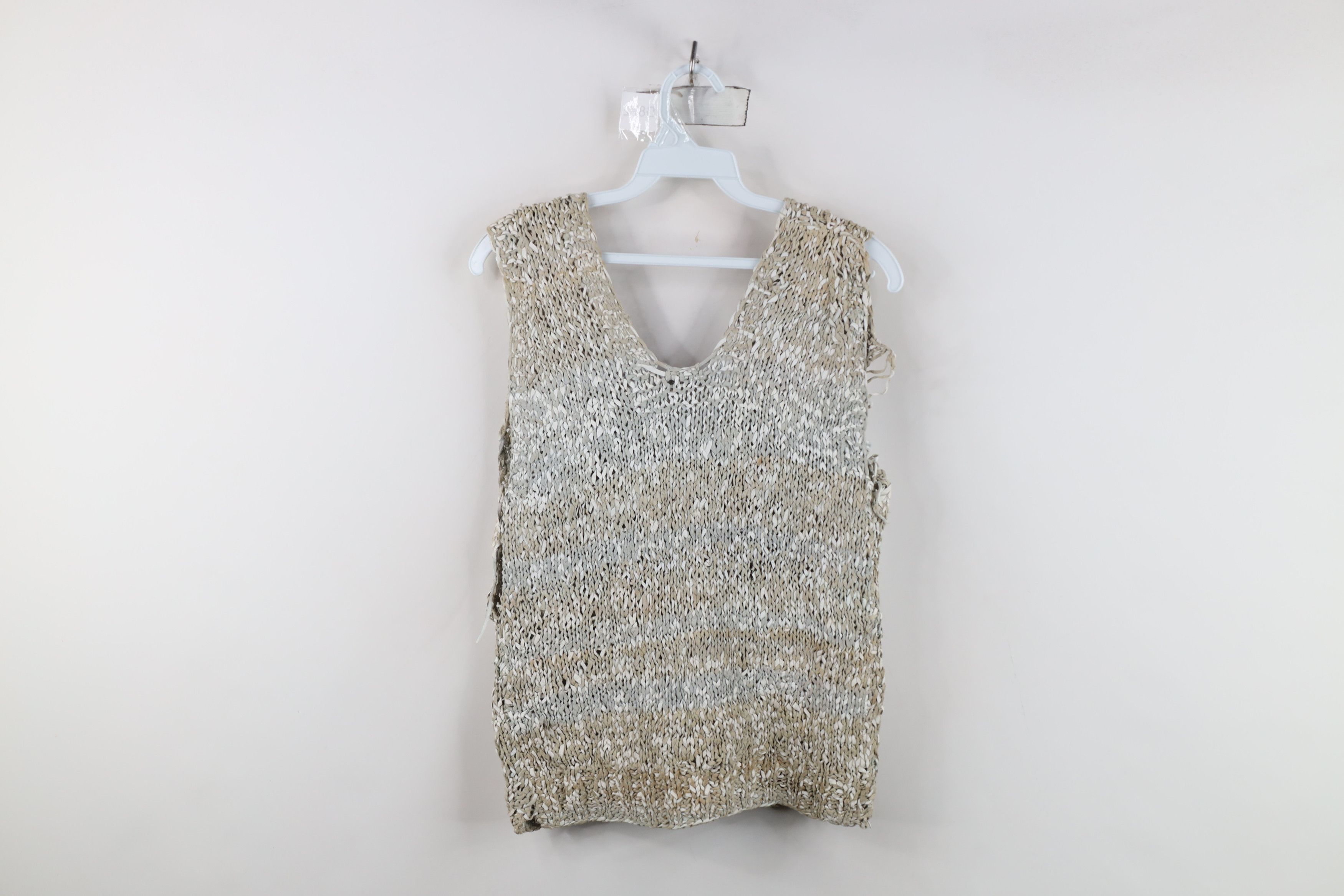 Vintage Vintage 90s Streetwear Braid Hand Knit Tank Top T-Shirt Size L / US 10 / IT 46 - 12 Thumbnail