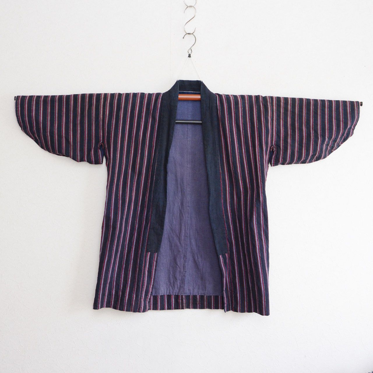 Other Vintage Japanese Noragi Indigo Stripe Cotton Jacket Size L / US 10 / IT 46 - 2 Thumbnail