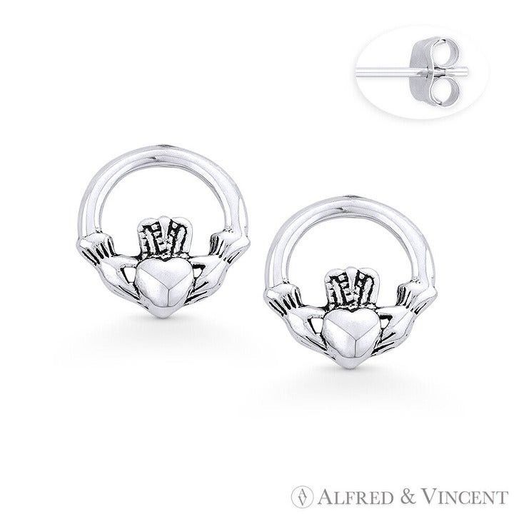 Other Irish / Celtic Claddagh Heart Charm Stud Earrings Size ONE SIZE - 1 Preview