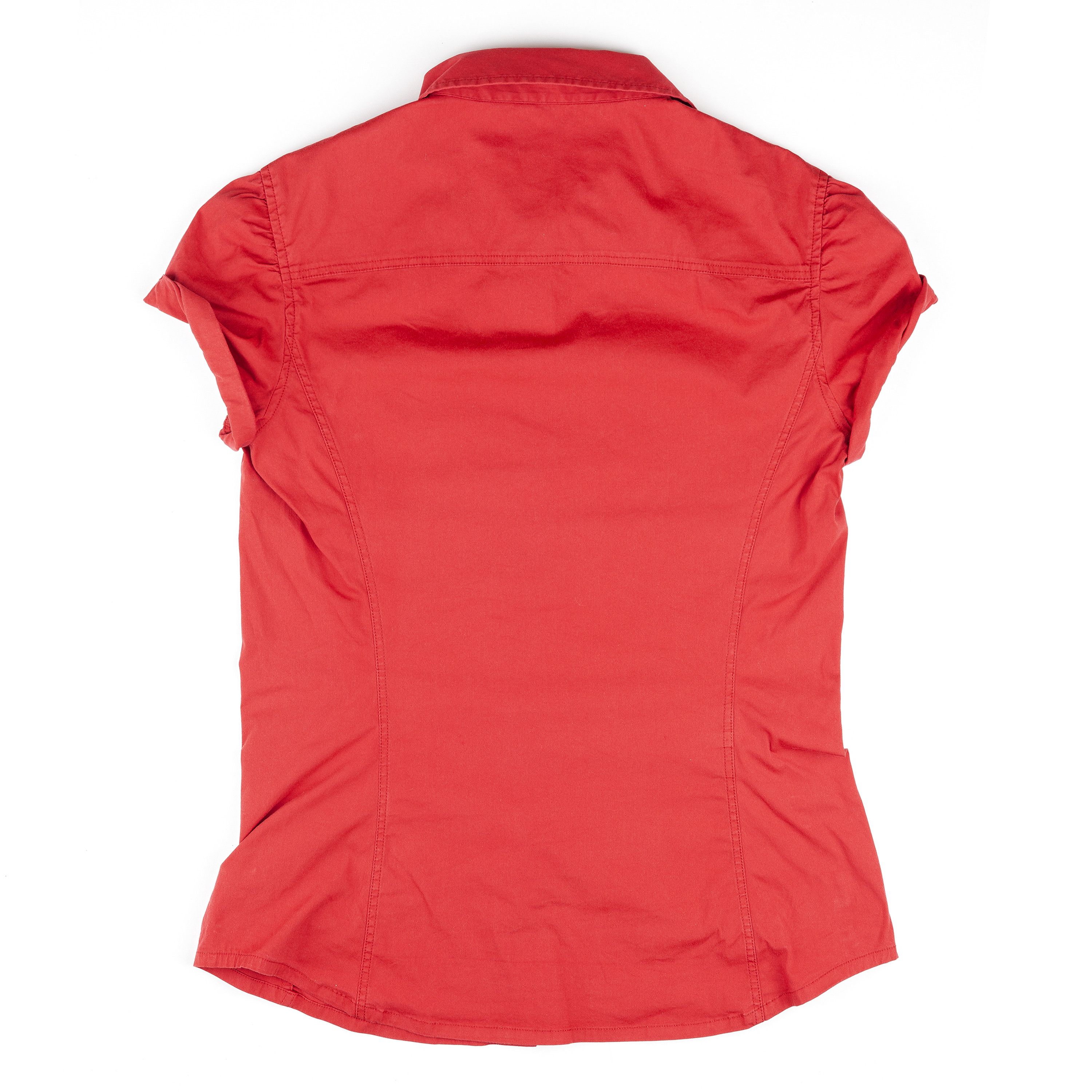 Prada Prada Red Button Up Short Sleeve Shirt (S) Size S / US 4 / IT 40 - 2 Thumbnail