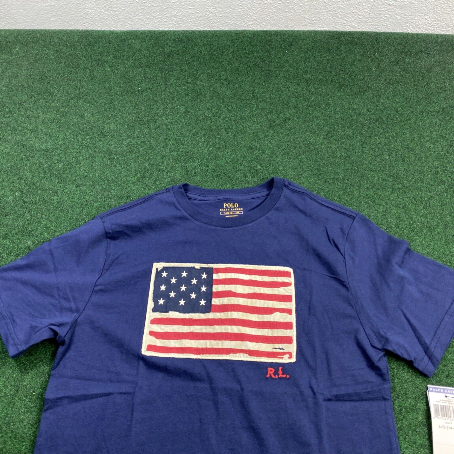Polo Ralph Lauren NWT Vtg Polo Ralph Lauren USA Flag Shirt Youth Large NEW with Tags Size US L / EU 52-54 / 3 - 2 Thumbnail