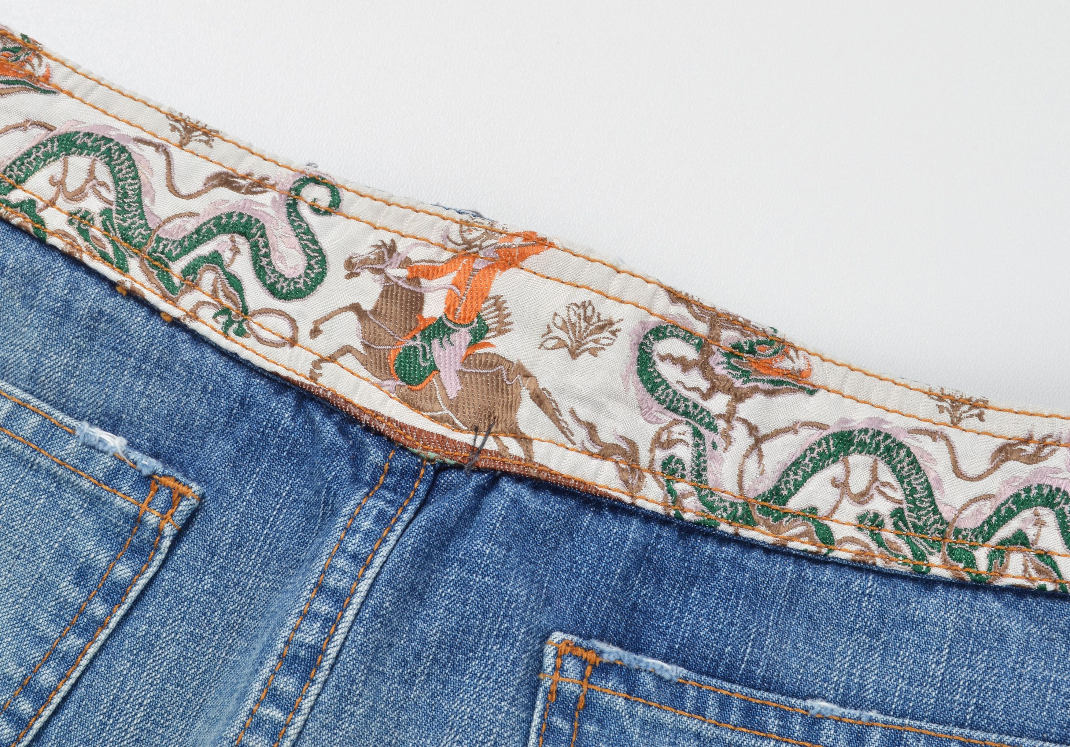 Other Kookai Y2K Patchwork Embroidered Pocket Detail Raw Hem Skirt Size 28" / US 6 / IT 42 - 10 Thumbnail