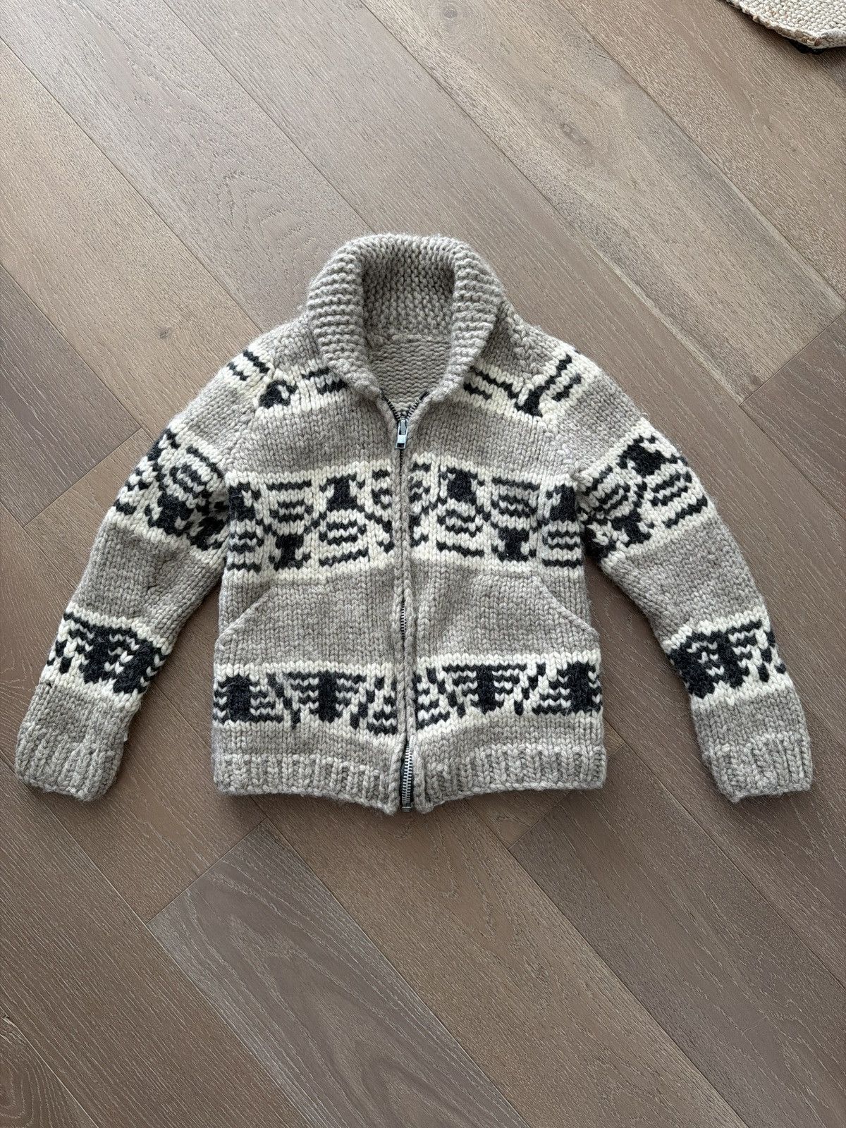 Vintage Vintage Cowichan Knit Patterned Zip Sweater Size S / US 4 / IT 40 - 1 Thumbnail