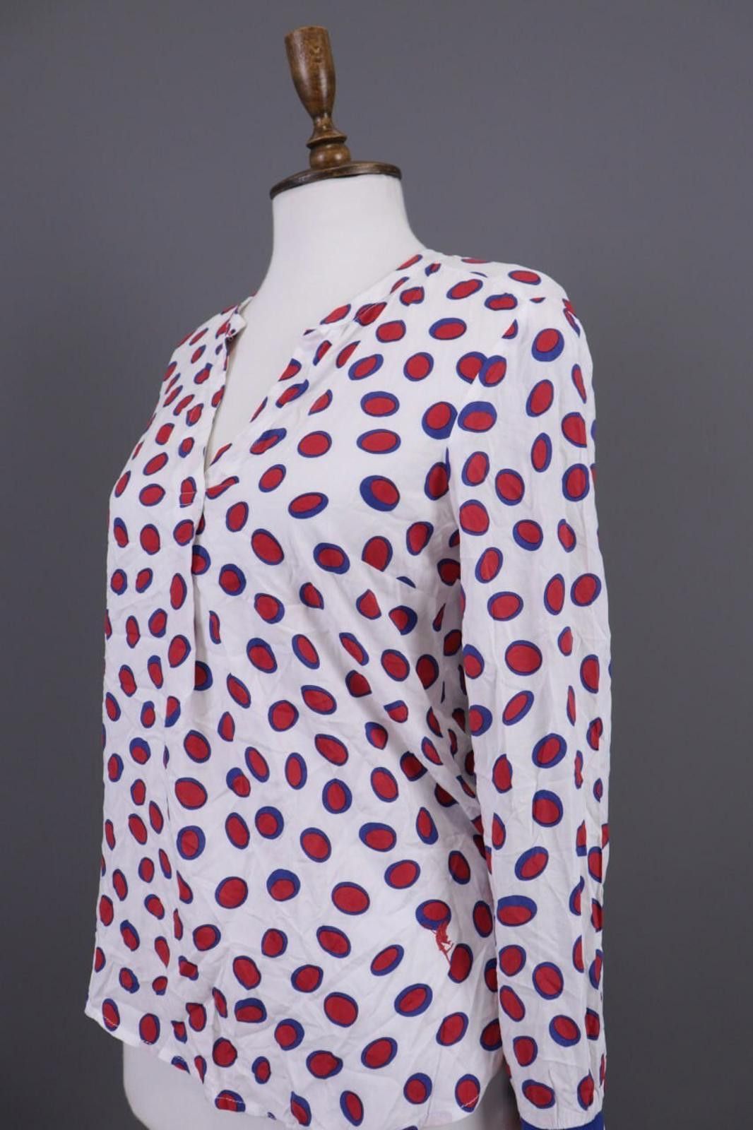 Designer Emily Van Den Bergh White Polka Dot Blouse Shirt Size 36 / S Size L / US 10 / IT 46 - 6 Thumbnail
