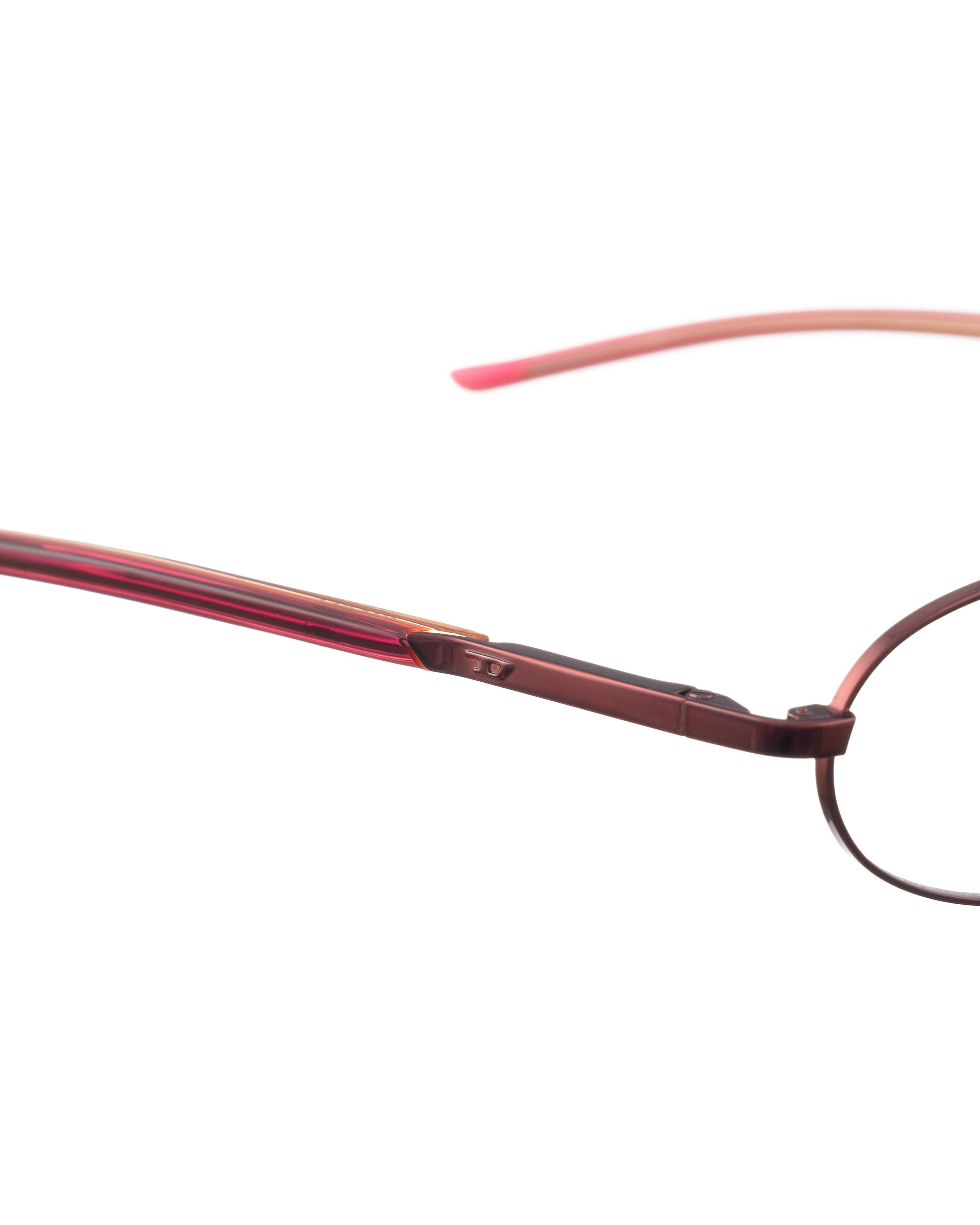Diesel Diesel 90s Oval Thin Metallic Burgundy Glasses Size ONE SIZE - 3 Thumbnail