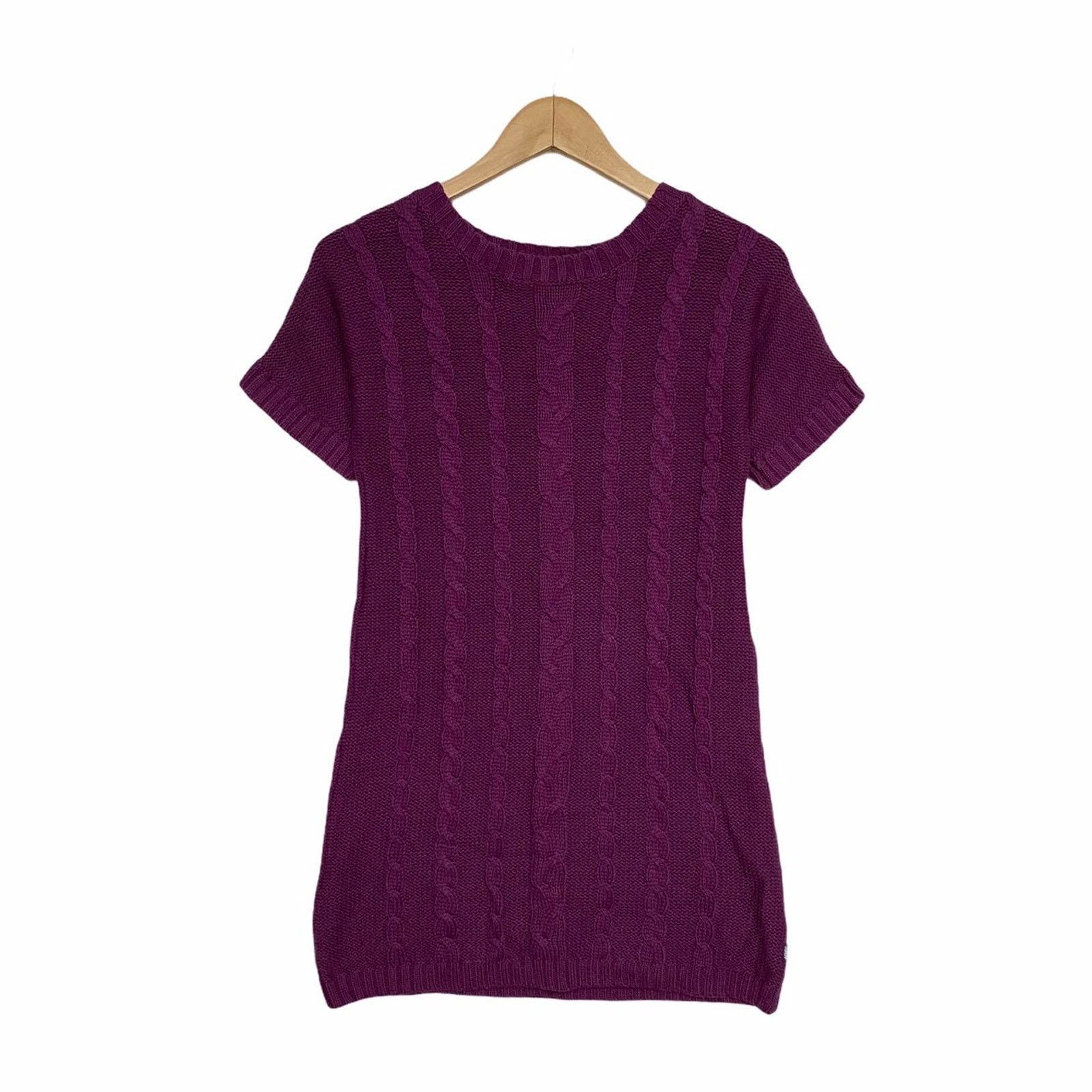 DKNY DKNY Purple Cable Knit Micro Mini Jumper Dress UK Size 8/10 Size S / US 4 / IT 40 - 1 Thumbnail