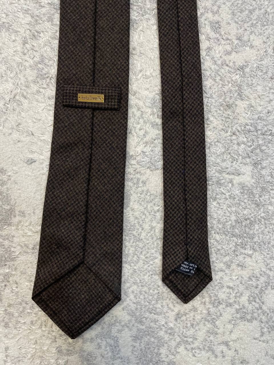 Other Vintage Italo Ferretti Wool Tie Tweed Texture Made In Italy Size ONE SIZE - 3 Thumbnail