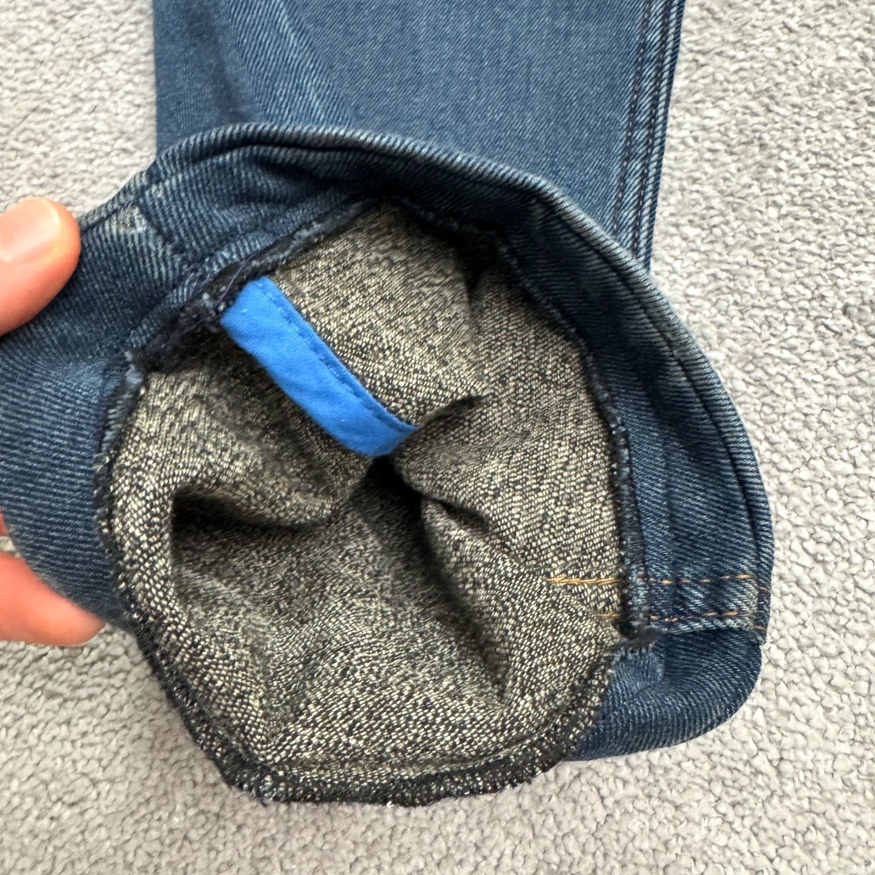 Denime Mugsy Woodys Denim Jeans Men 36x32 Dark Wash Straight Flex Stretch Lined Size US 36 / EU 52 - 3 Thumbnail