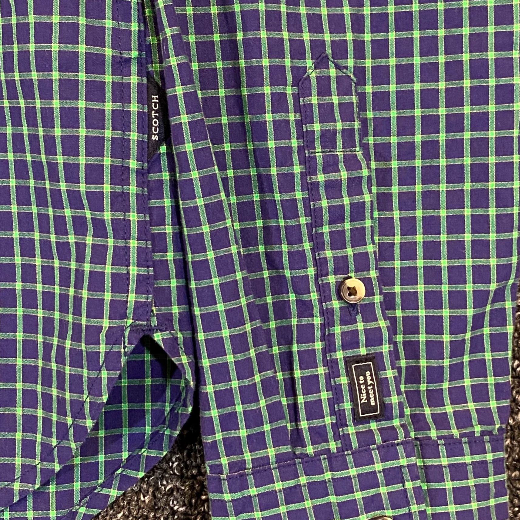 Scotch & Soda Scotch & Soda Shirt Mens L Large Blue Green Plaid Button-Down L/S Special Delivery Size US M / EU 48-50 / 2 - 4 Thumbnail