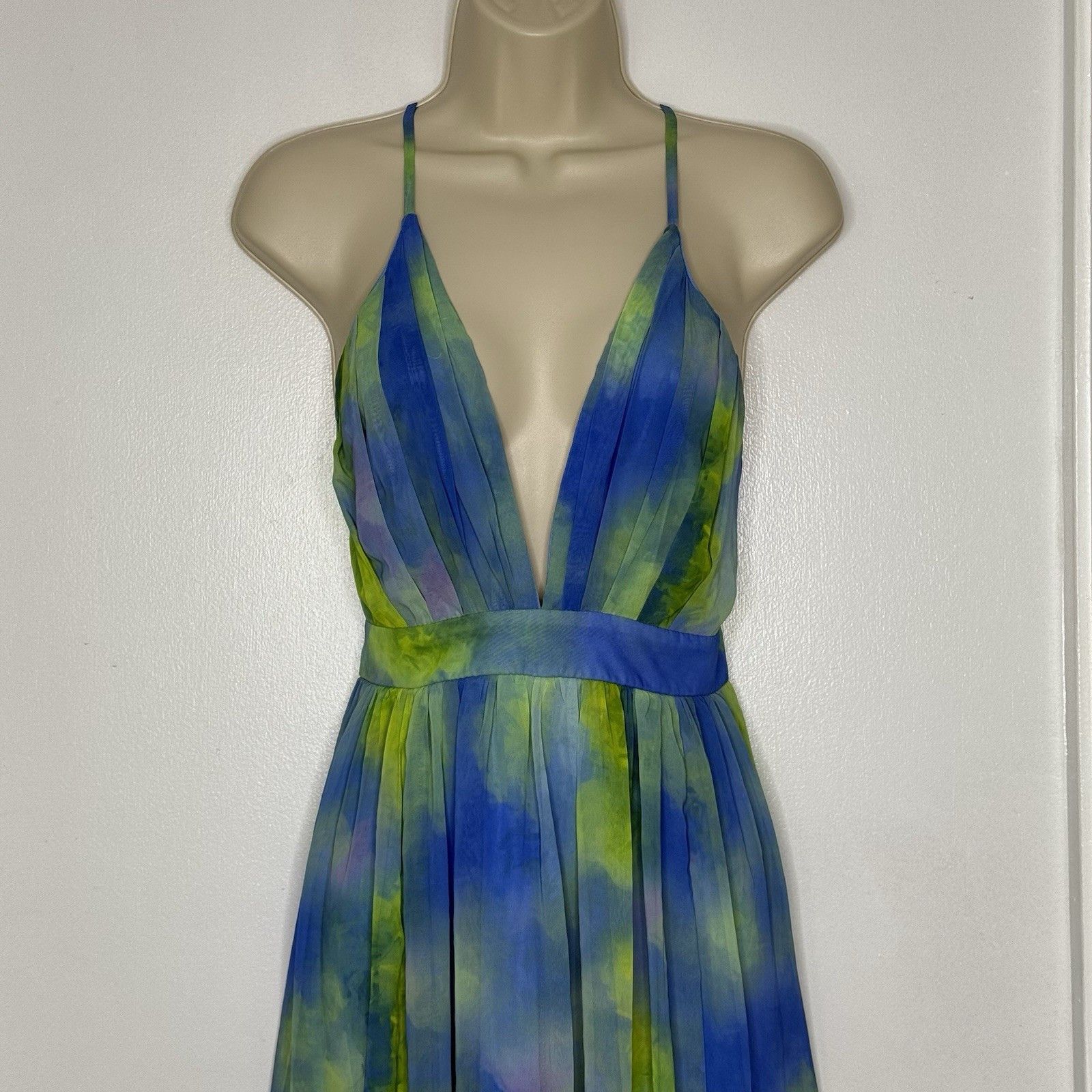 Other Luxxel Women Blue Green Tie Dye Maxi Dress M Babydoll Empire Size M / US 6-8 / IT 42-44 - 3 Thumbnail
