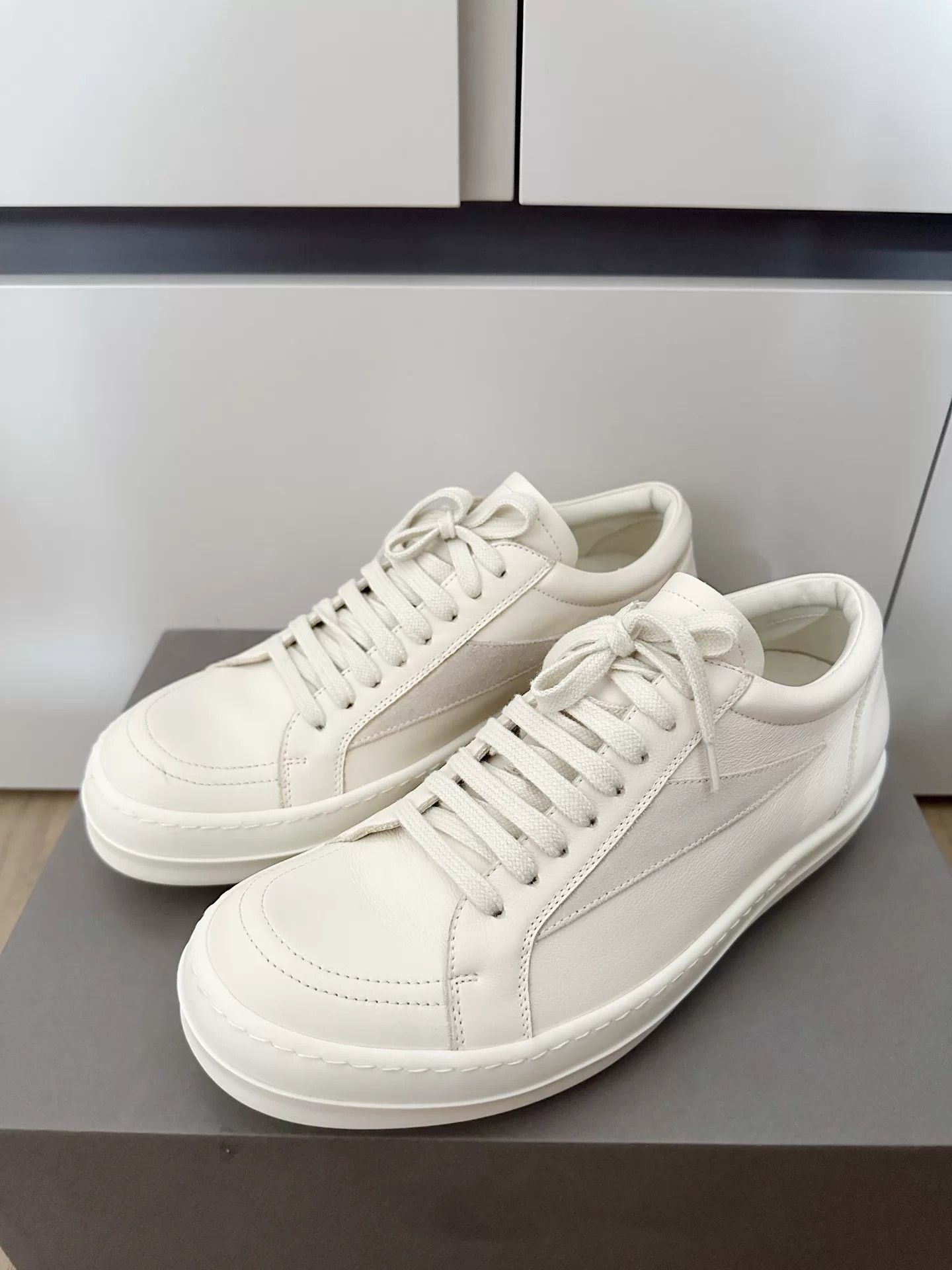 Rick Owens Rick Owens Shiny White Vans Style Shoes Size US 7 / EU 40 - 1 Thumbnail