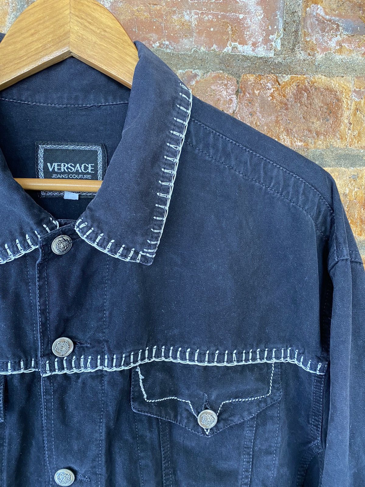 Versace × Versace Jeans Couture × Versus Versace 90s Versace Contra Stitch Detailing Jacket Size US L / EU 52-54 / 3 - 6 Thumbnail