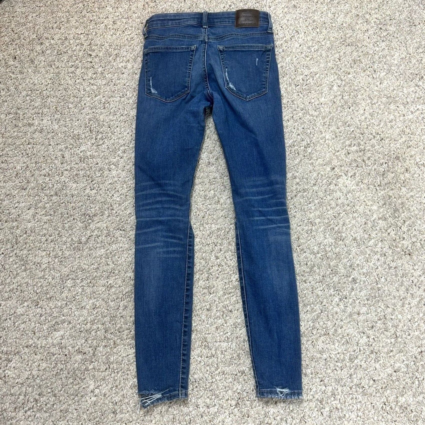 Lucky Brand VINTAGE Lucky Brand Ava Super Skinny Jeans Womens 00 / 24 Mid Rise Denim Stretch Pants Blue - Lucky Brand Jeans Womens Skinny Denim Stretch Size 25" / US 0 / IT 36 - 6 Thumbnail