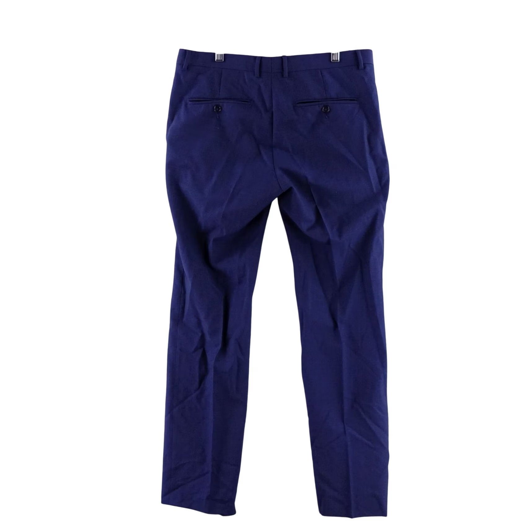 Z Zegna Z Zegna Mens Pants Slim Fit 34x31 Wool Blend Micro Check Blue Purple Dress Business Formal Size US 35 - 2 Thumbnail