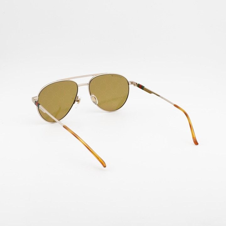 Gucci Gucci GG1679S 002 Sunglasses Shiny Gold Aviator Frame,Yellow Size ONE SIZE - 9 Thumbnail