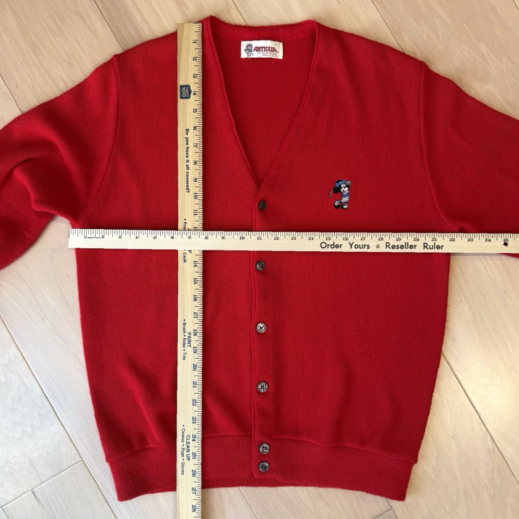 Disney VINTAGE Disney Mickey Mouse Cardigan L Red Acrylic Sweater Men Cardigan Size US L / EU 52-54 / 3 - 3 Thumbnail