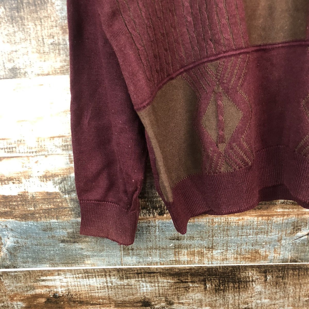 Homespun Knitwear × Japanese Brand DL Golden Bear Maroon Knitwear #C502 Size US L / EU 52-54 / 3 - 7 Thumbnail