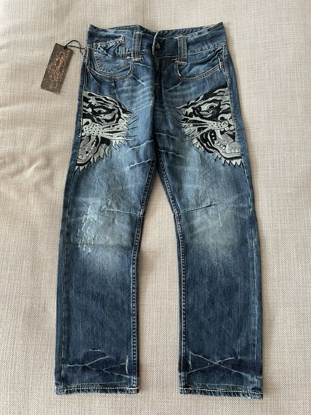 Ed Hardy Vintage Ed Hardy Tiger Denim Jeans Y2K by Christian Audigier Size US 32 / EU 48 - 1 Thumbnail