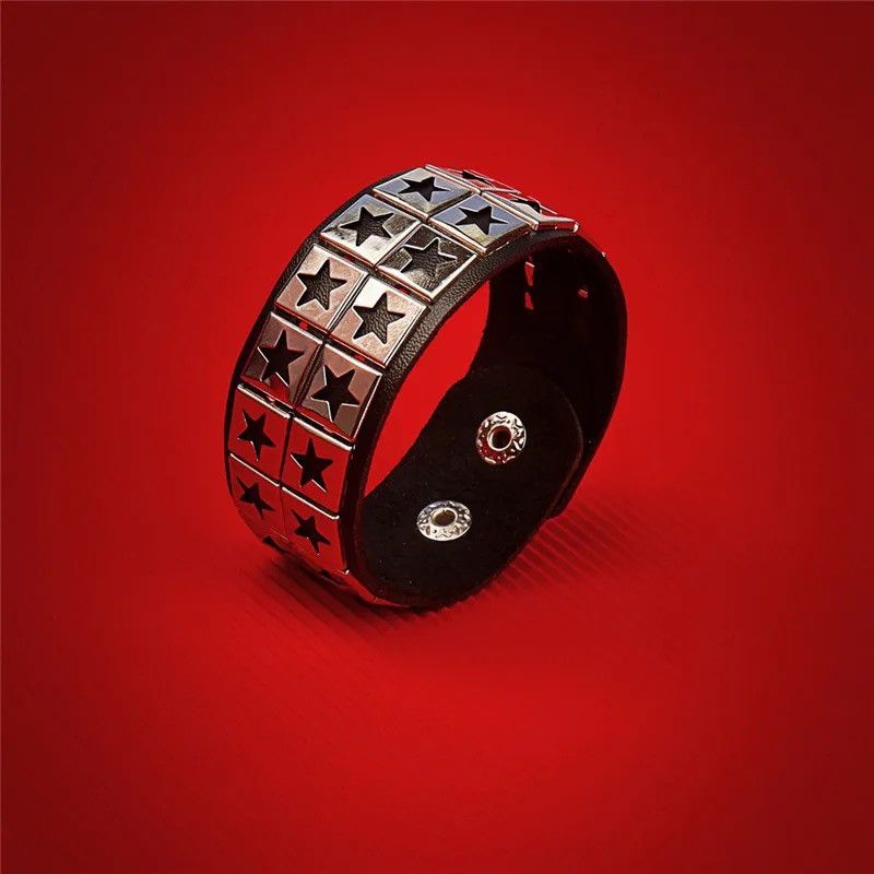 Other Double Stars Pu Leather Wristbands Bracelet Size ONE SIZE - 4 Thumbnail
